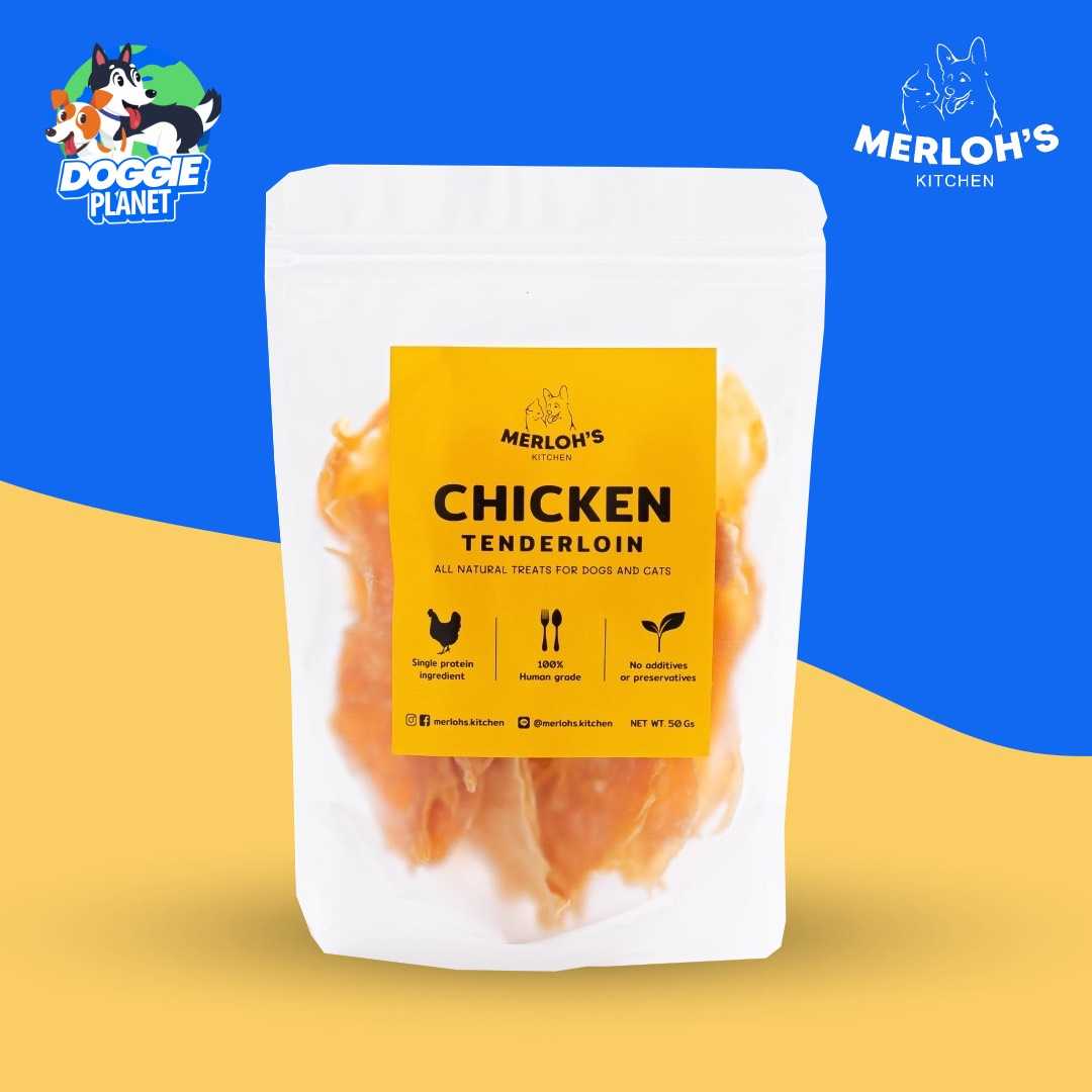 Merloh's Kitchen สันในไก่อบแห้ง | ขนมสุนัข จากธรรมชาติ 50/80 ก.