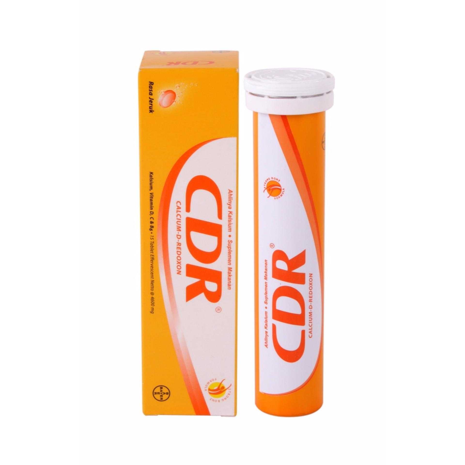 CDR CALCIUM-D-REDOXON ซีดีอาร์ แคลเซี่ยมเม็ดฟู่ รสส้ม (บรรจุ 15 เม็ด)