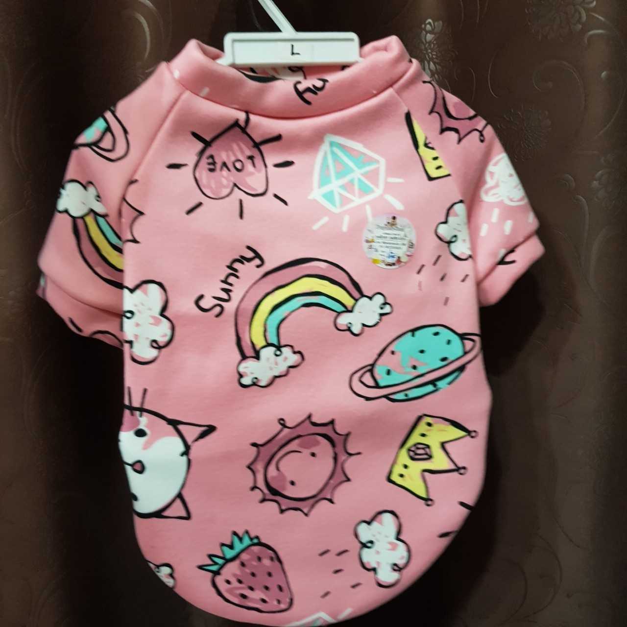 ชุดน้องหมาแมว เสื้อยืดพิมพ์ลาย ขนาด M