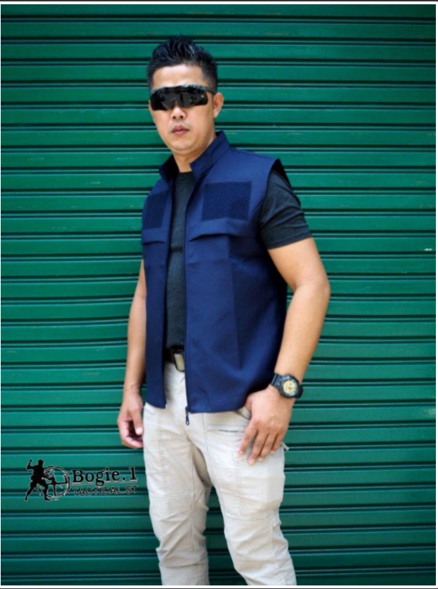Bogie1 เสื้อกั๊ก สีกรม ไม่มีแถบสะท้อนแสง
