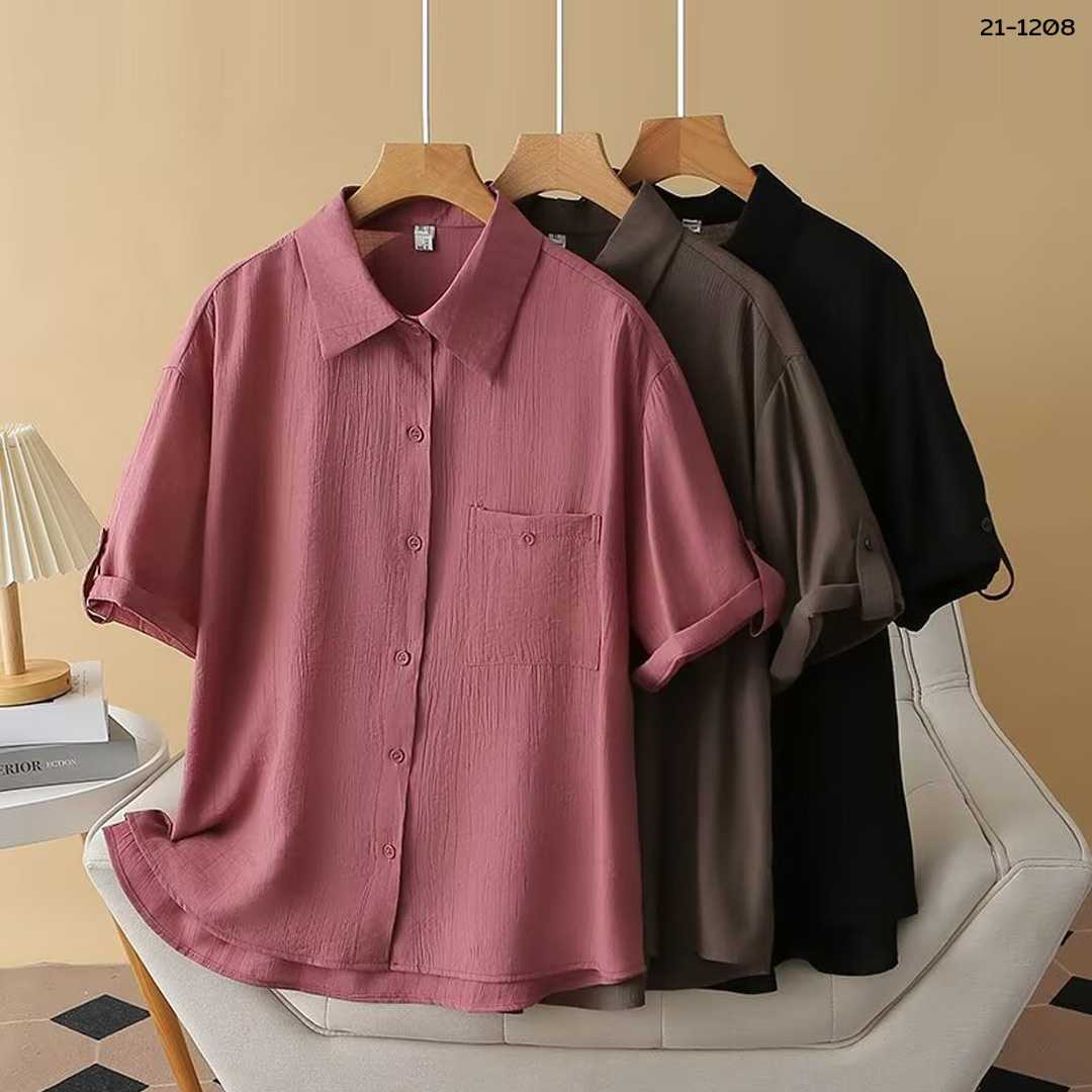 21-1208 เสื้อเชิ้ตคอปก แขนสั้น