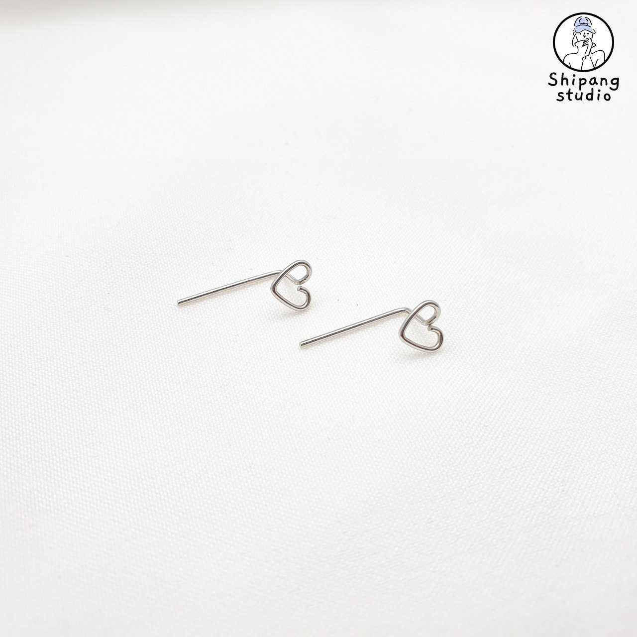 ต่างหูเกาหลี ต่างหูแฟชั่น Mini heart ขางอ