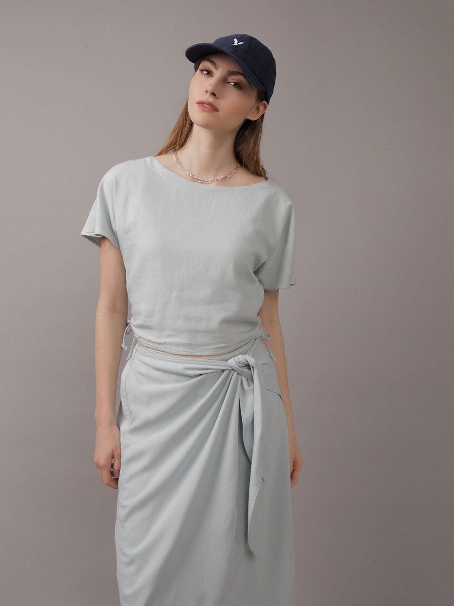 เสื้อ ผู้หญิง 5616 CAP SLV TOP W RUCHED SIDES ( 035-5616-142 )