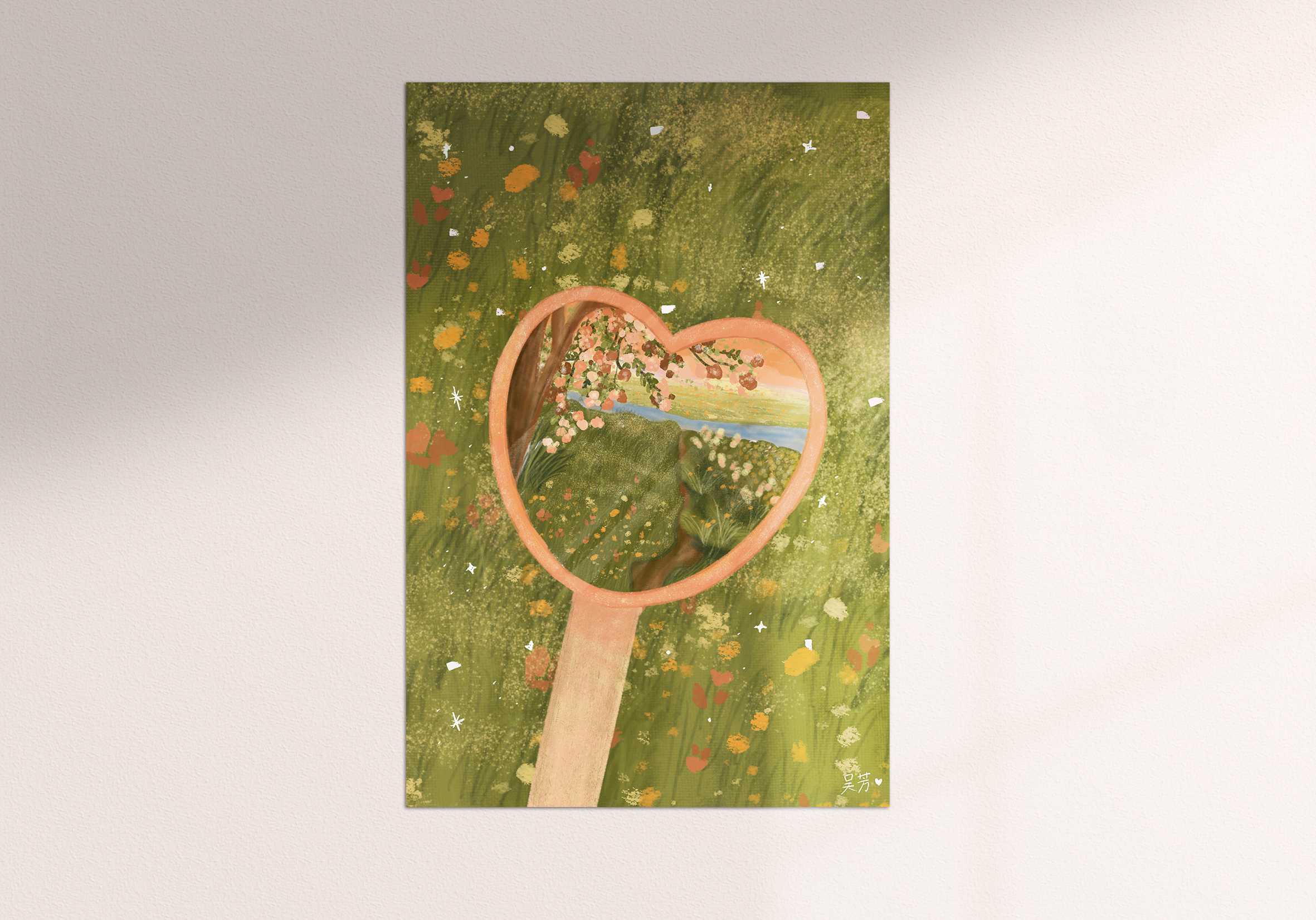 Art print Postcard [Mirror of love]
