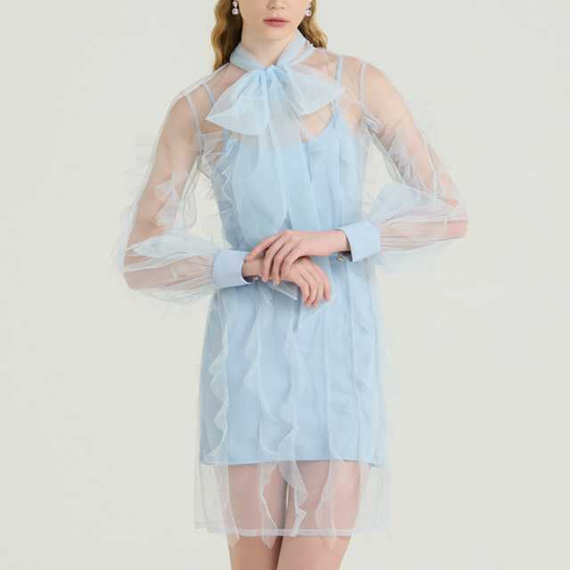 SS24 | RUFFLED TULLE MINI DRESS