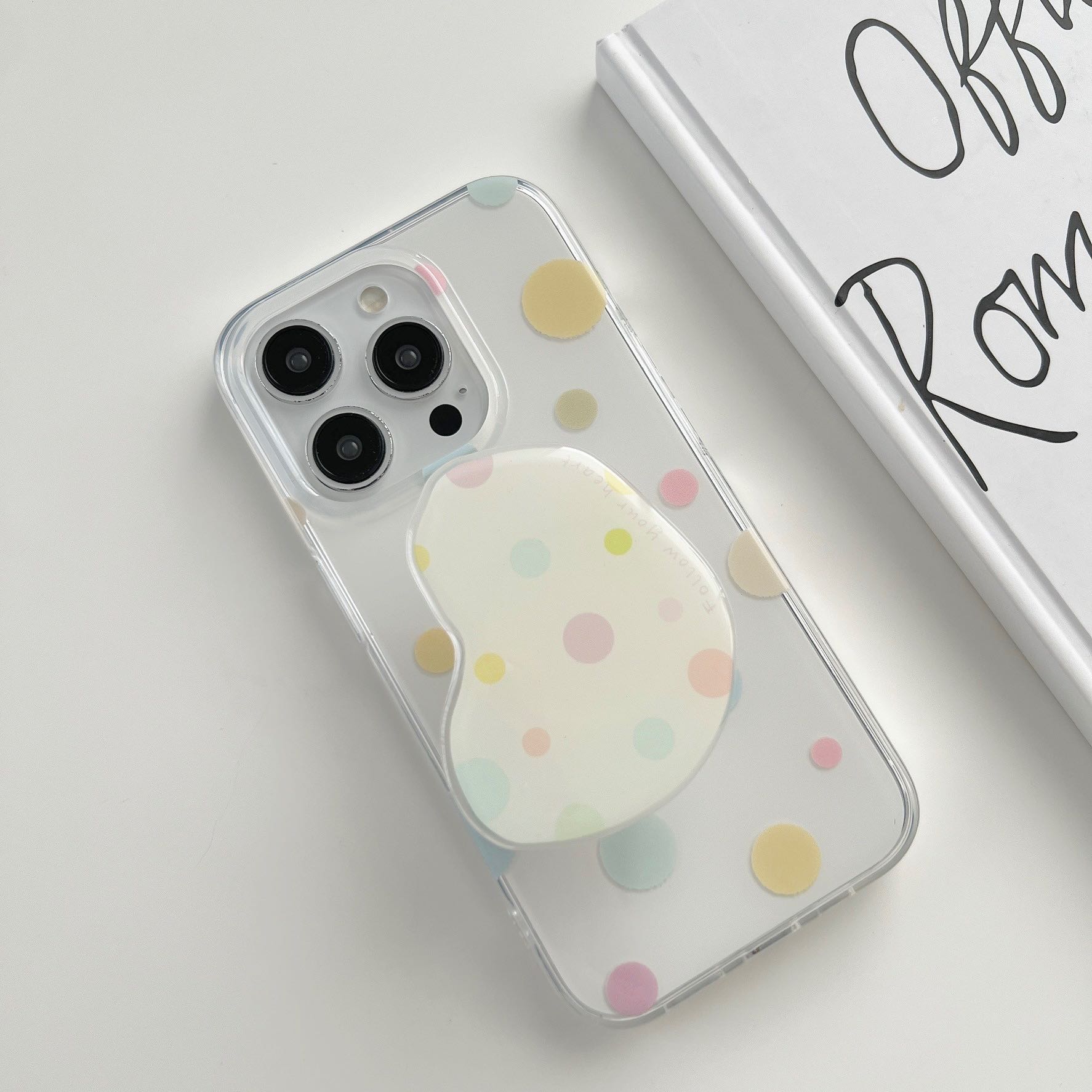 สอบถามก่อนกดสั่ง เคสลายจุด เคสสีขาว holder griptok ไอริง มินิมอล เคสไอโฟน เคสiPhone สีพาสเทล ขอบนิ่ม