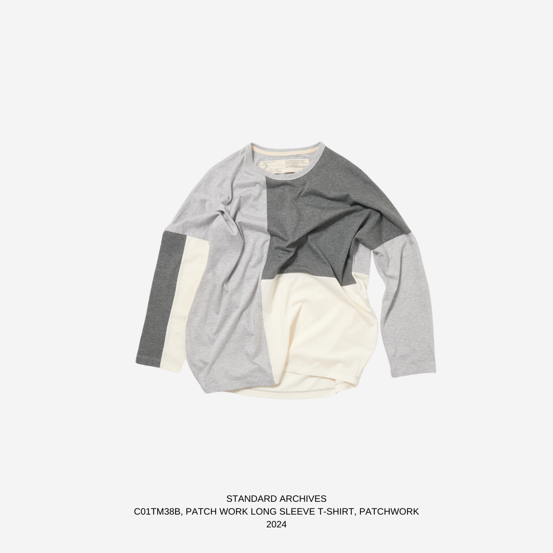 C01TM38B,PATCH WORK LONG SLEEVE T-SHIRT,PATCHWORK