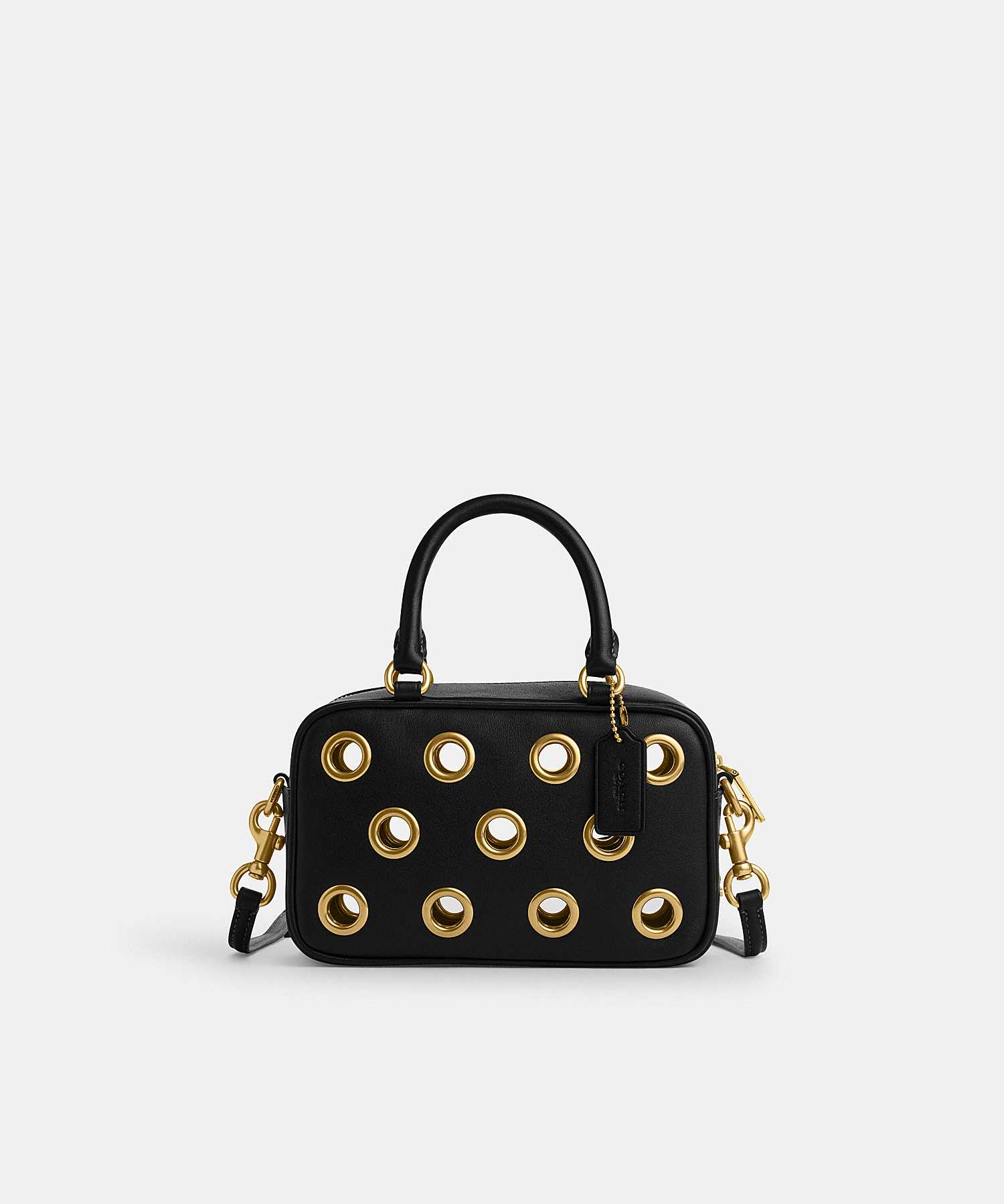 COACH SATCHEL CROSSBODY BAG WITH GROMMETS CY747 B4/BK