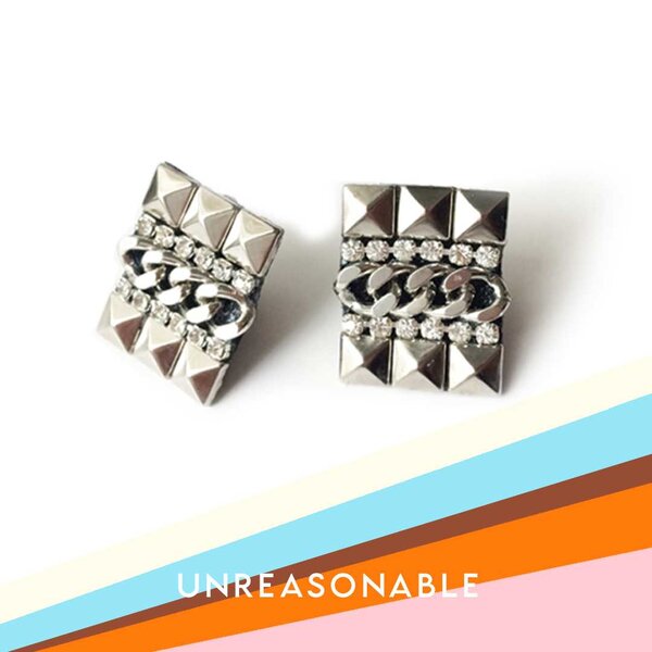 ต่างหู Metallic Metallic ต่างหูคลิป ต่างหูก้านเงินแท้ น้ำหนักเบา สวยใส่สบาย UA0018-01 Unreasonabl...