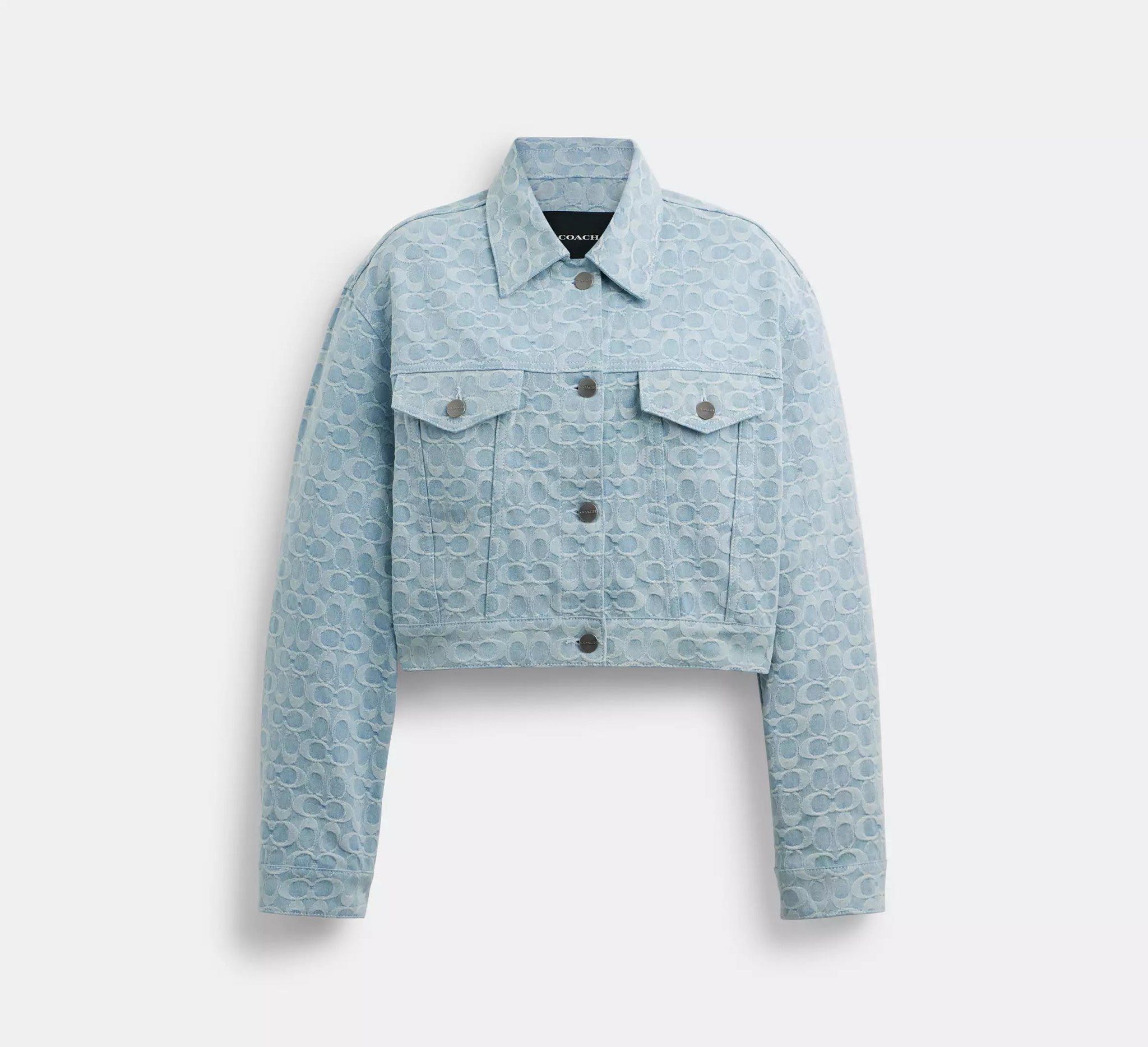 COACH Cropped Signature Jacquard Denim Jacket พร้อมส่ง