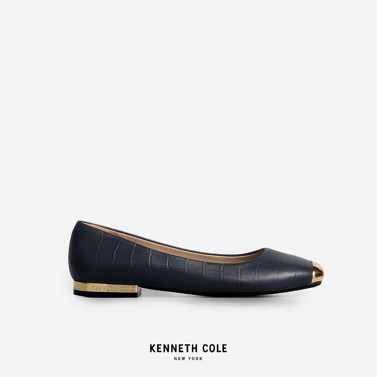 KENNETH COLE x ANNE  รองเท้ารุ่น ASTAIRE FLATS INDIGOCROC สีกรมจระเข้ ( FLT - KF14077LE-483 )