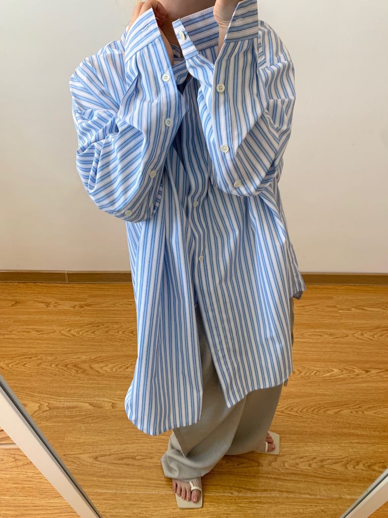 Lapis Oversize striped shirt (มีสินค้าพร้อมส่ง)