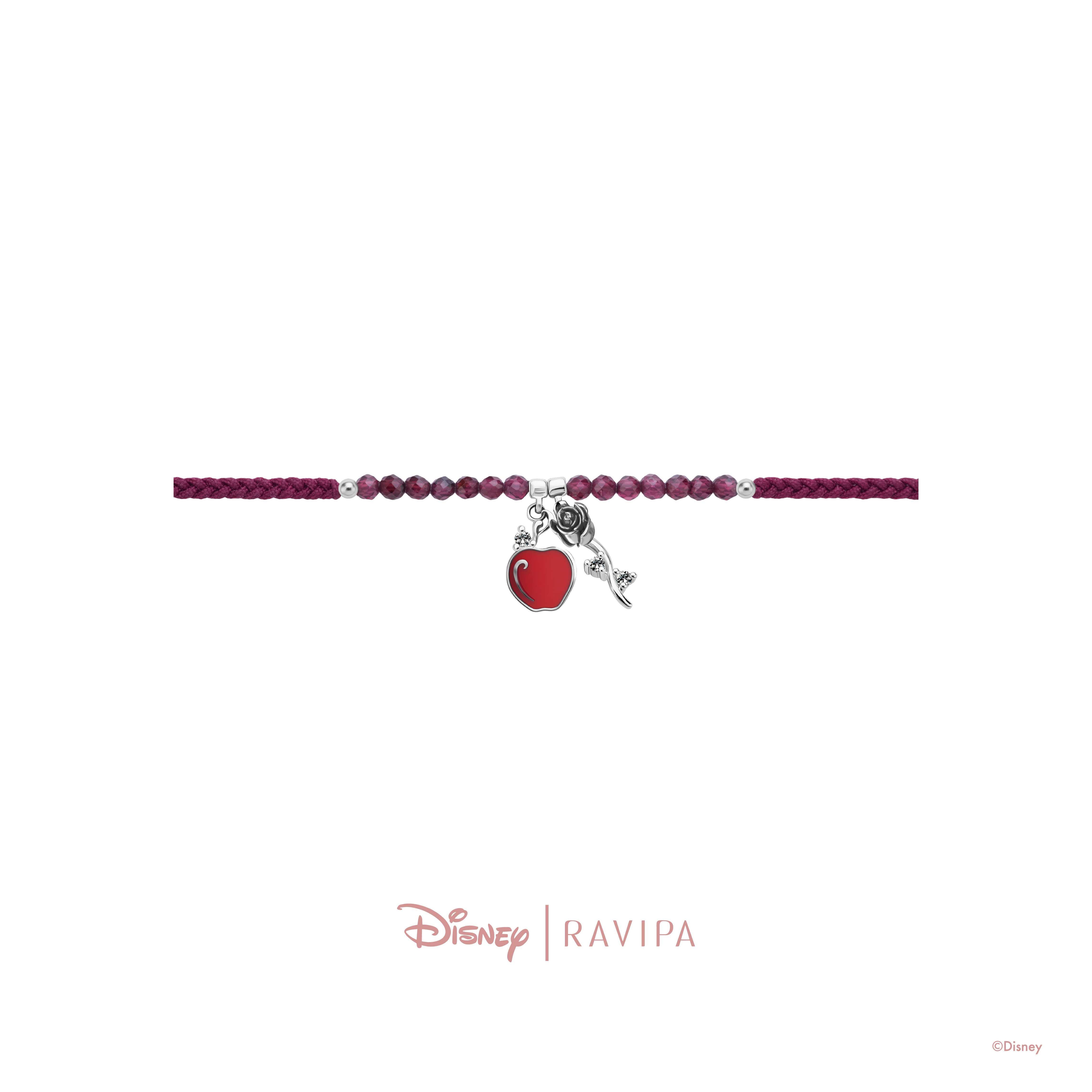 Snow White Red Apple & Rose Bracelet