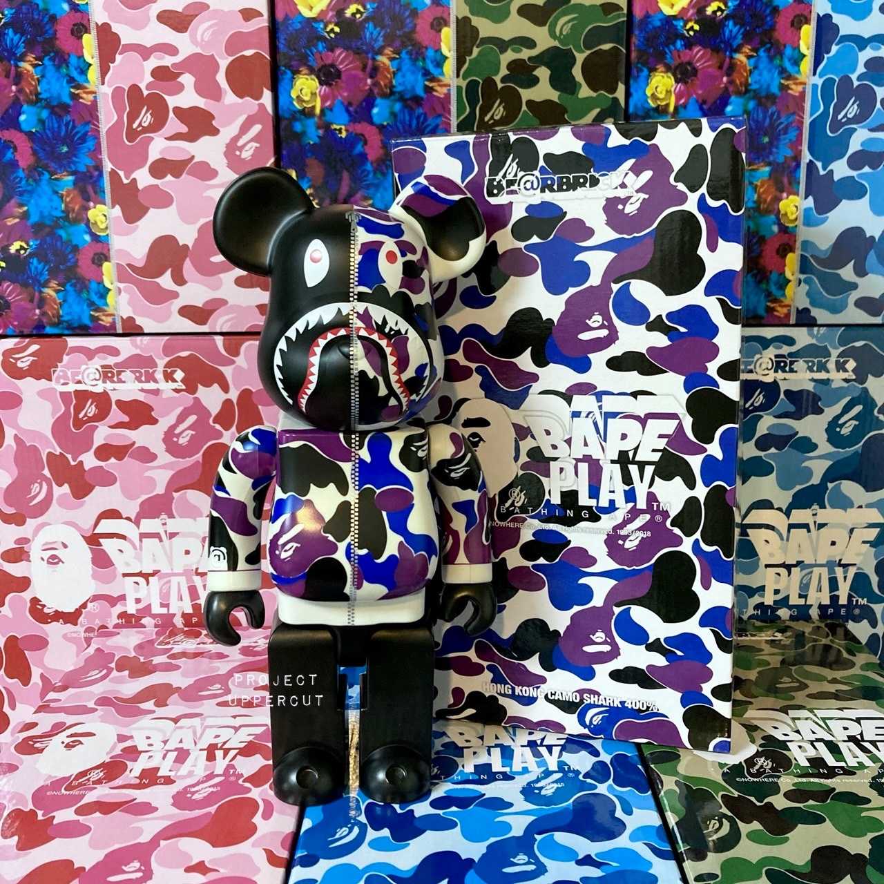 BE@RBRICK 400% A BATHING APE® - Hong Kong Camo Shark [Displayed / Like New]