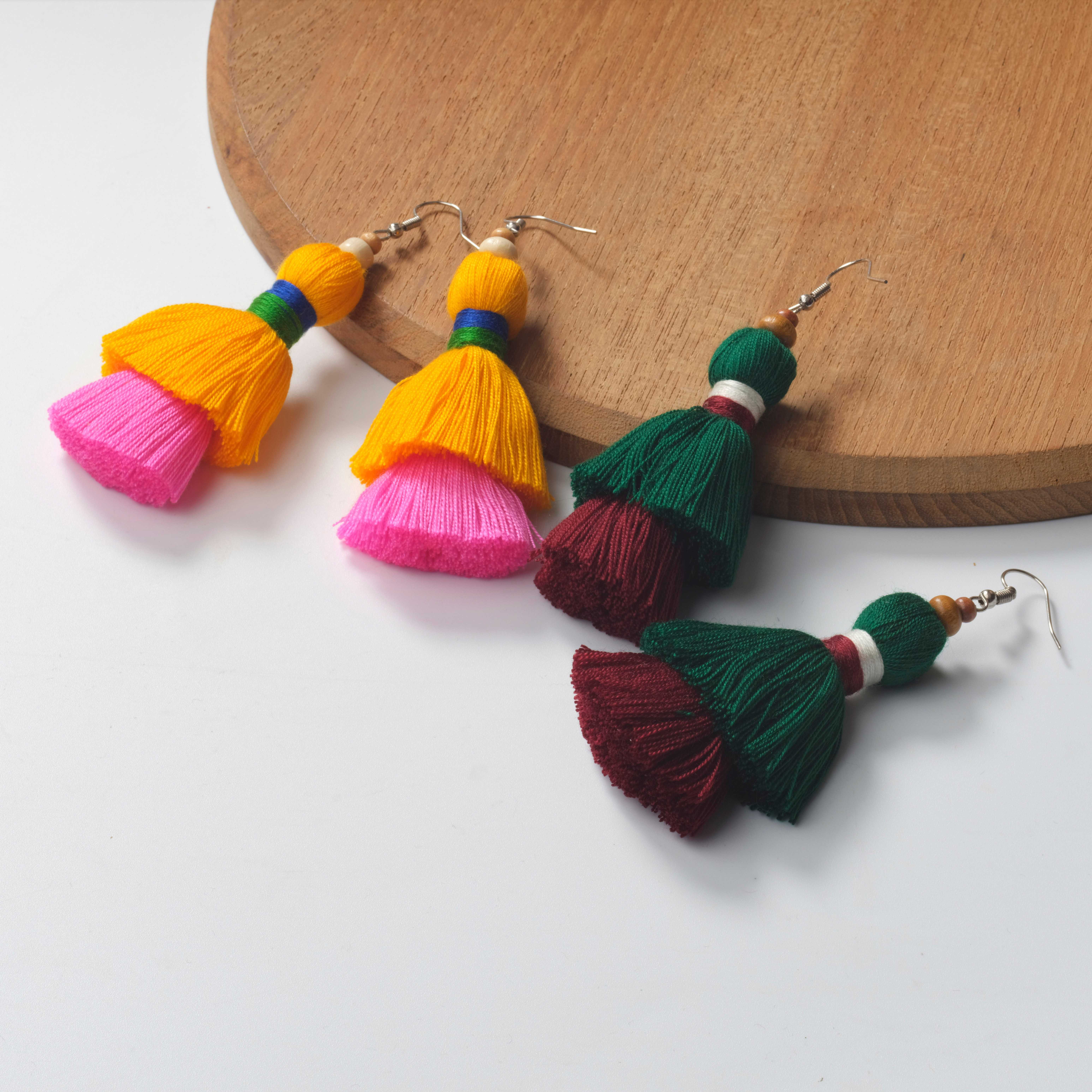 Two-tone Tassel Earring