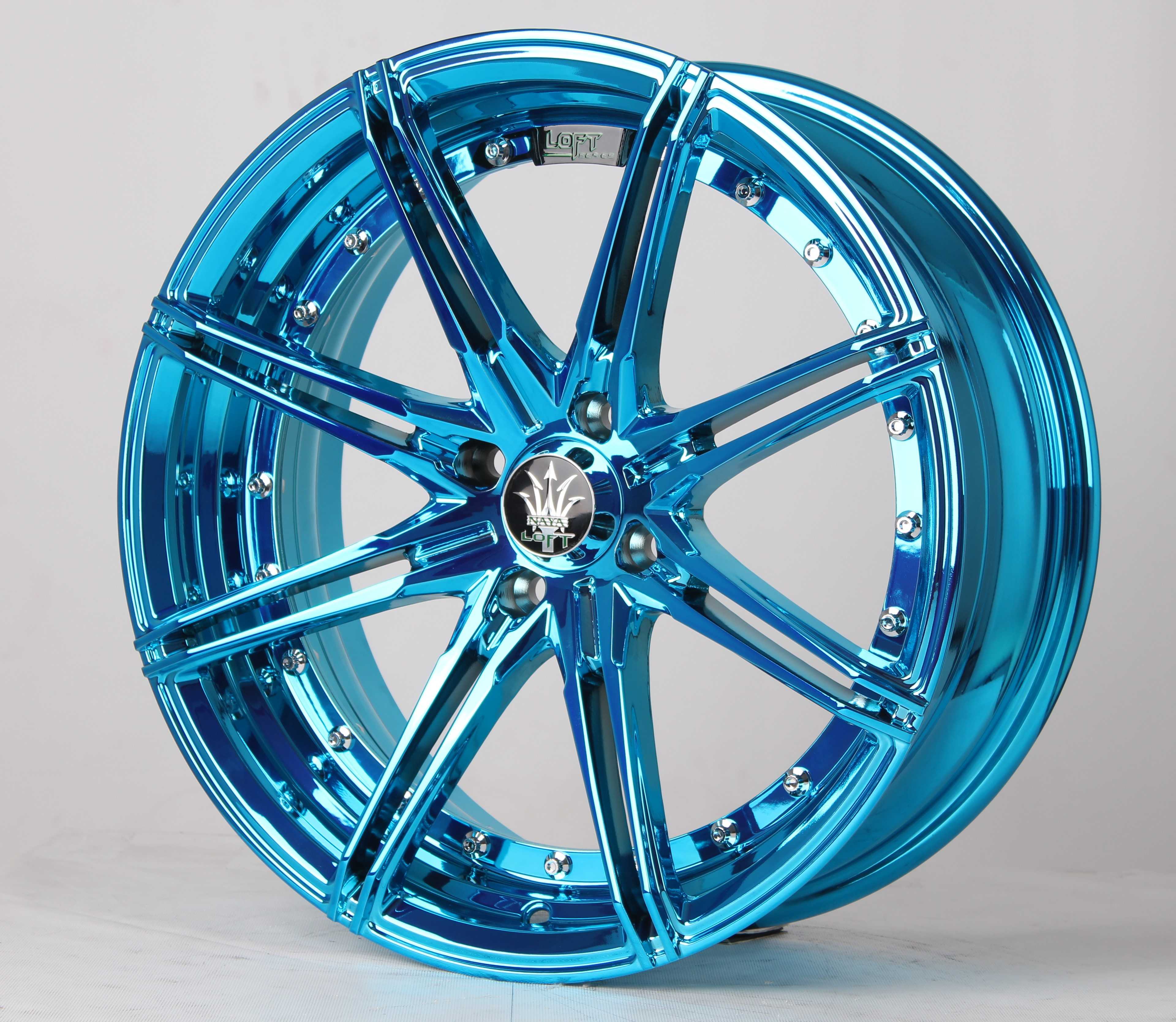 แม็กซ์ RIKA(9923) 17X7.0 4X100 ET30 CB.73.1 UH-CH  (สีอะโนไดซ์ฟ้า)