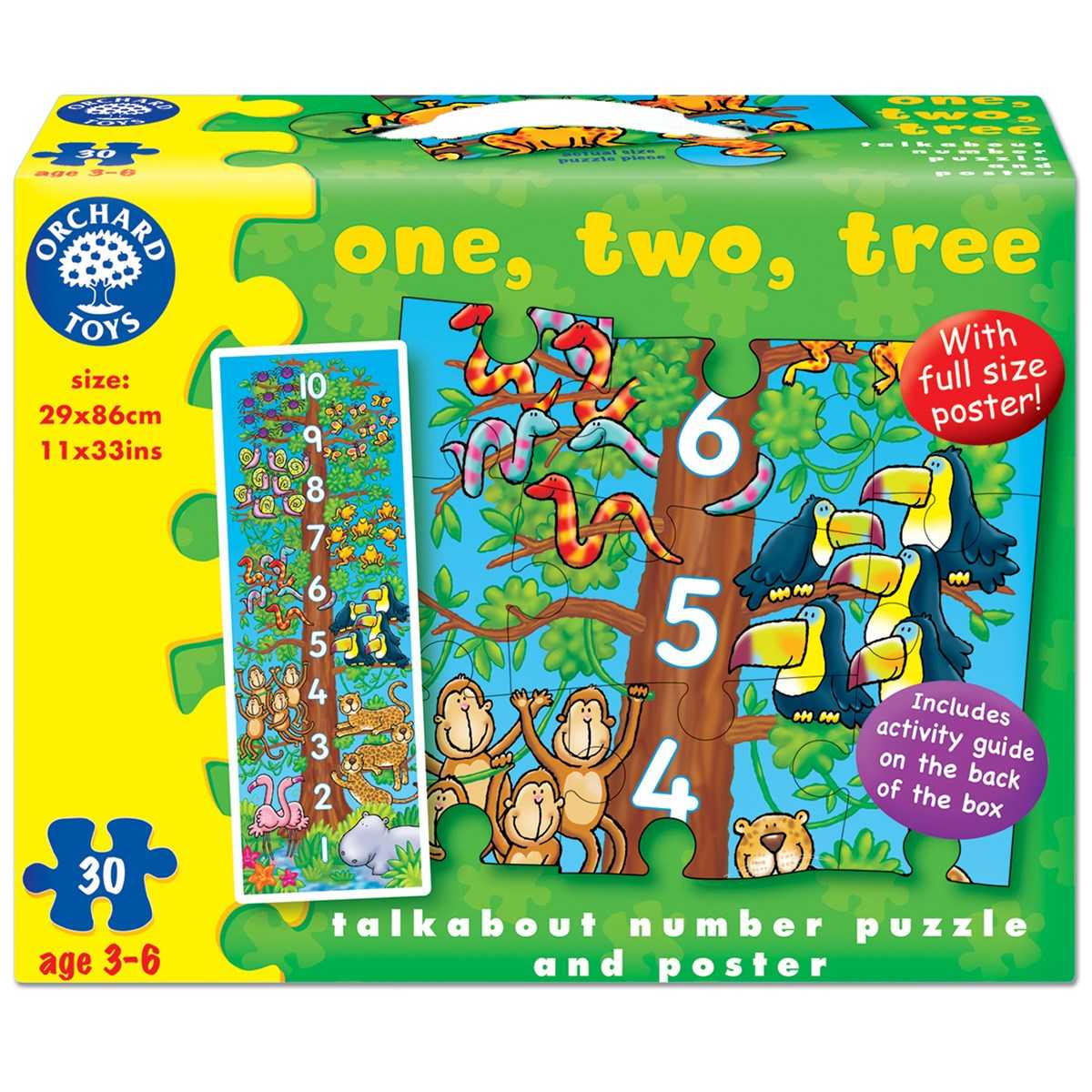 ORCHARD TOYS, One, Two, Tree Jigsaw จิ๊กซอว์สอนการนับเลข สำหรับ 3-6 ปี ลิขสิทธิ์แท้ นำเข้าจากอังกฤษ
