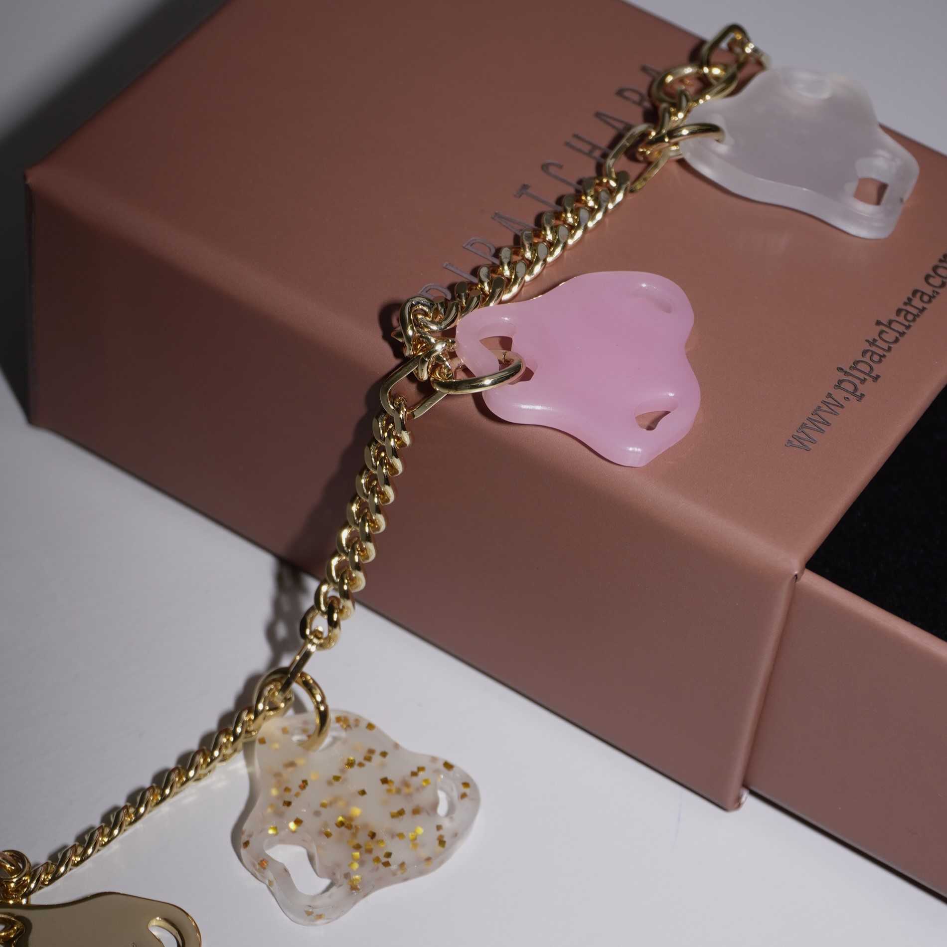Infinitude Single chain bracelet - Crystal rose (Free size)