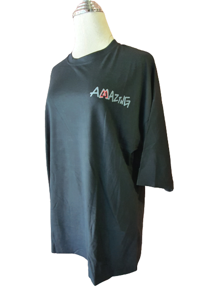 เสื้อยืดงานนำเข้า สกรีนลาย AMAZTNG/ดำ