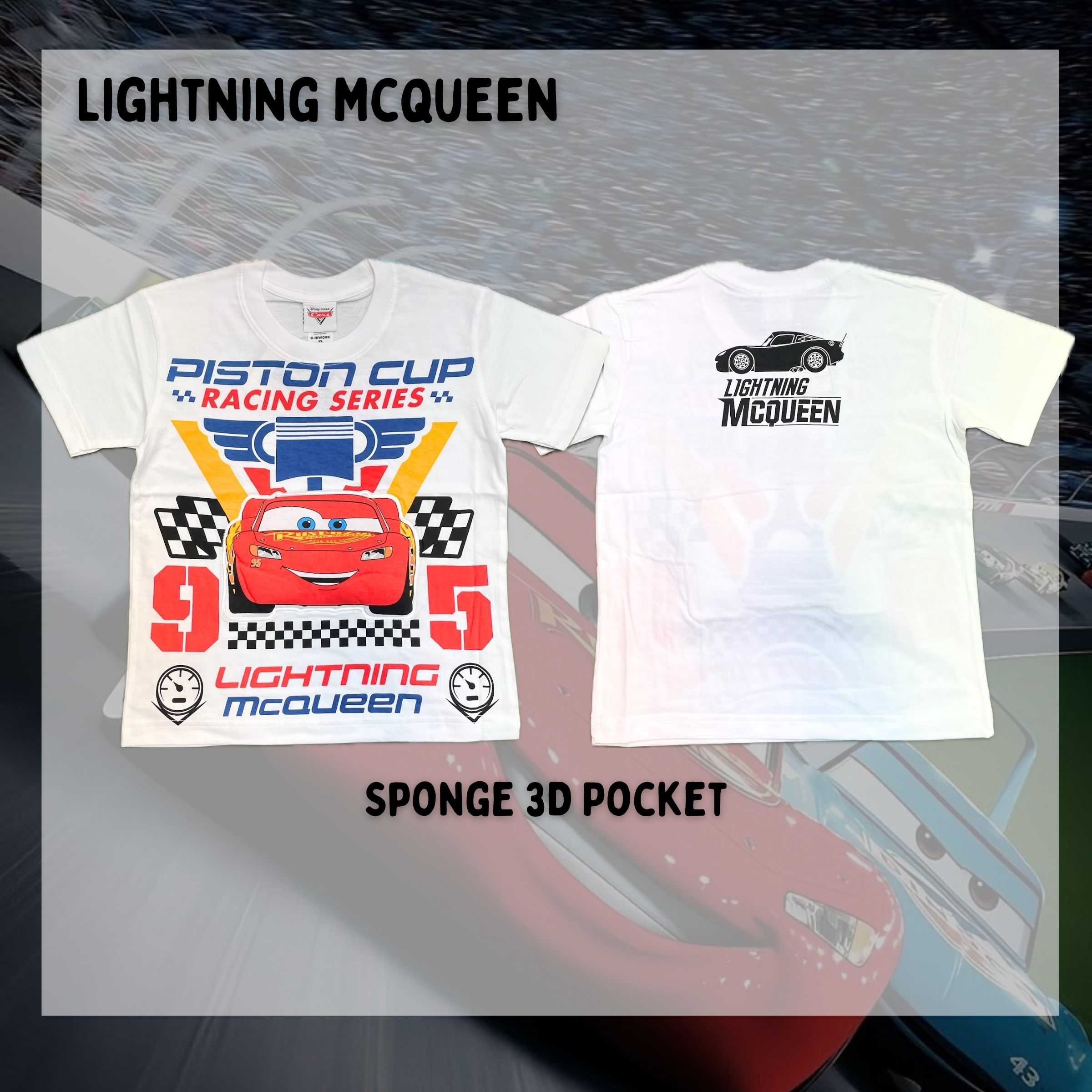 Lightning McQueen Piston Cup 3D T-shirt White Size XL