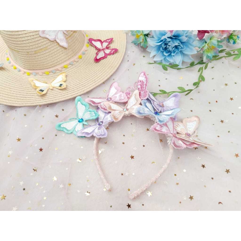 🦋 ผีเสื้อเด้งคาดผมผีเสื้อปักหลากสี 🎀
