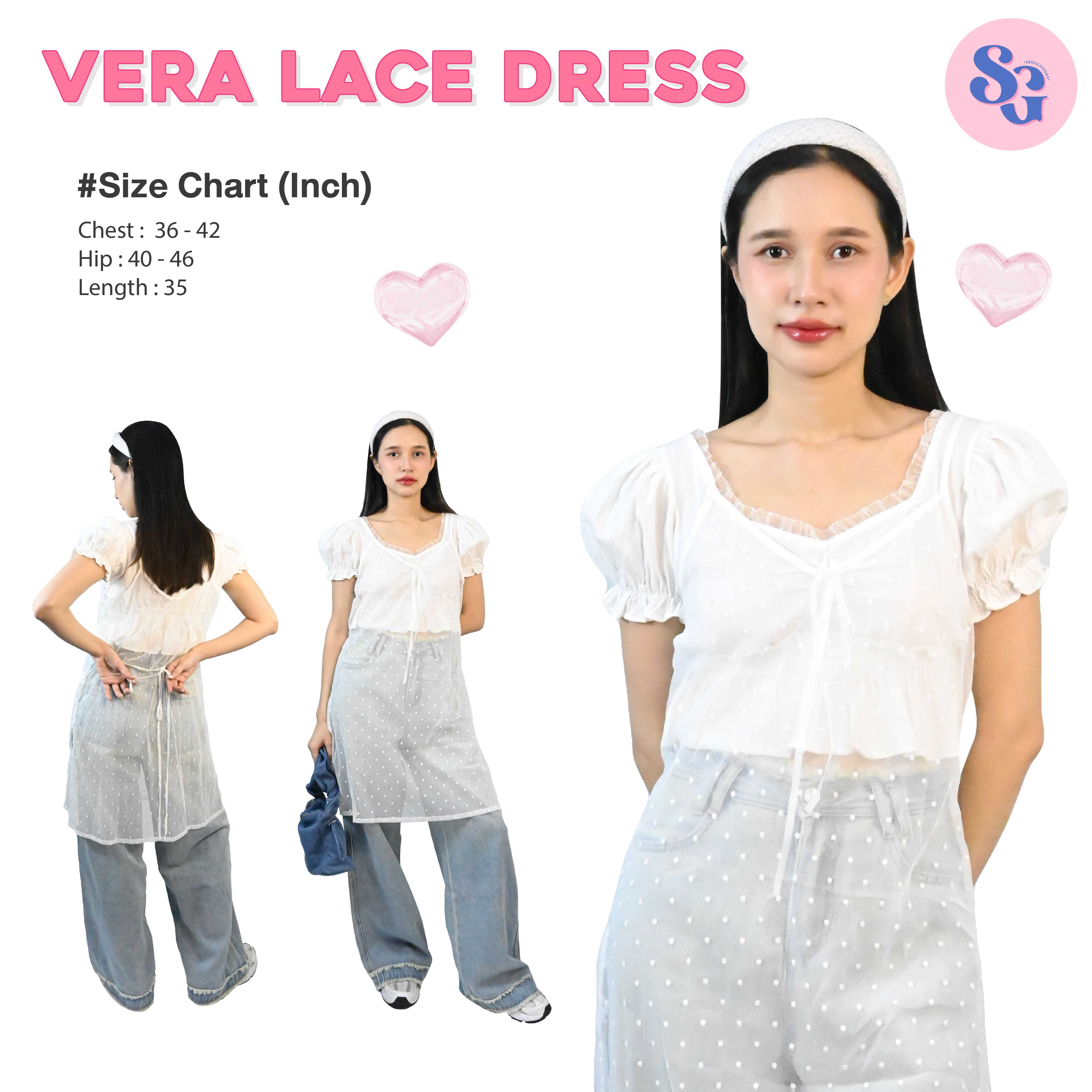 (พร้อมส่ง) Vera lace dress  เดรสสายเดี่ยวซีทรูแต่งลายลูกไม้