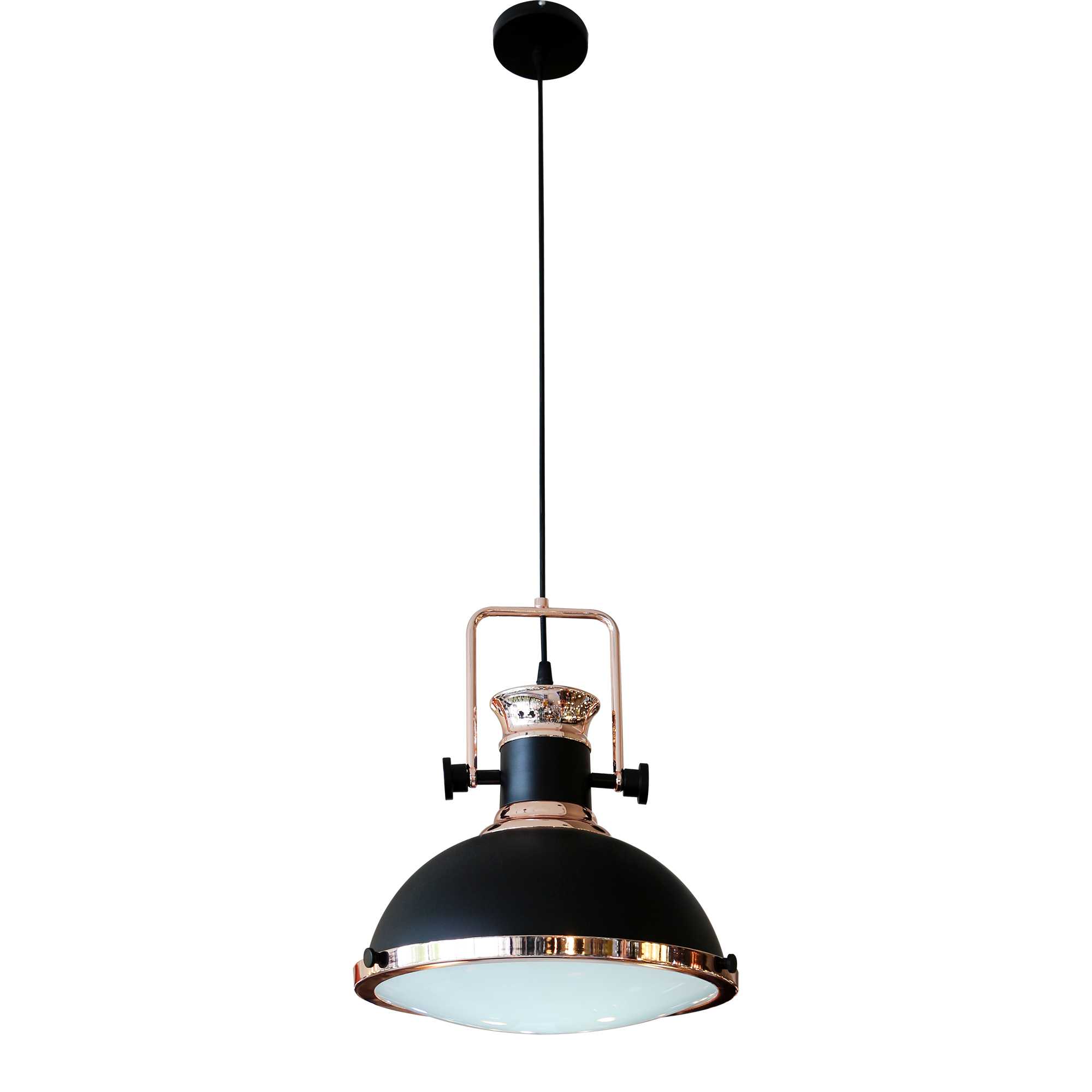 Lightmax โคมไฟห้อย 063/684 ทรงฝาชี สีดำขลิบทอง