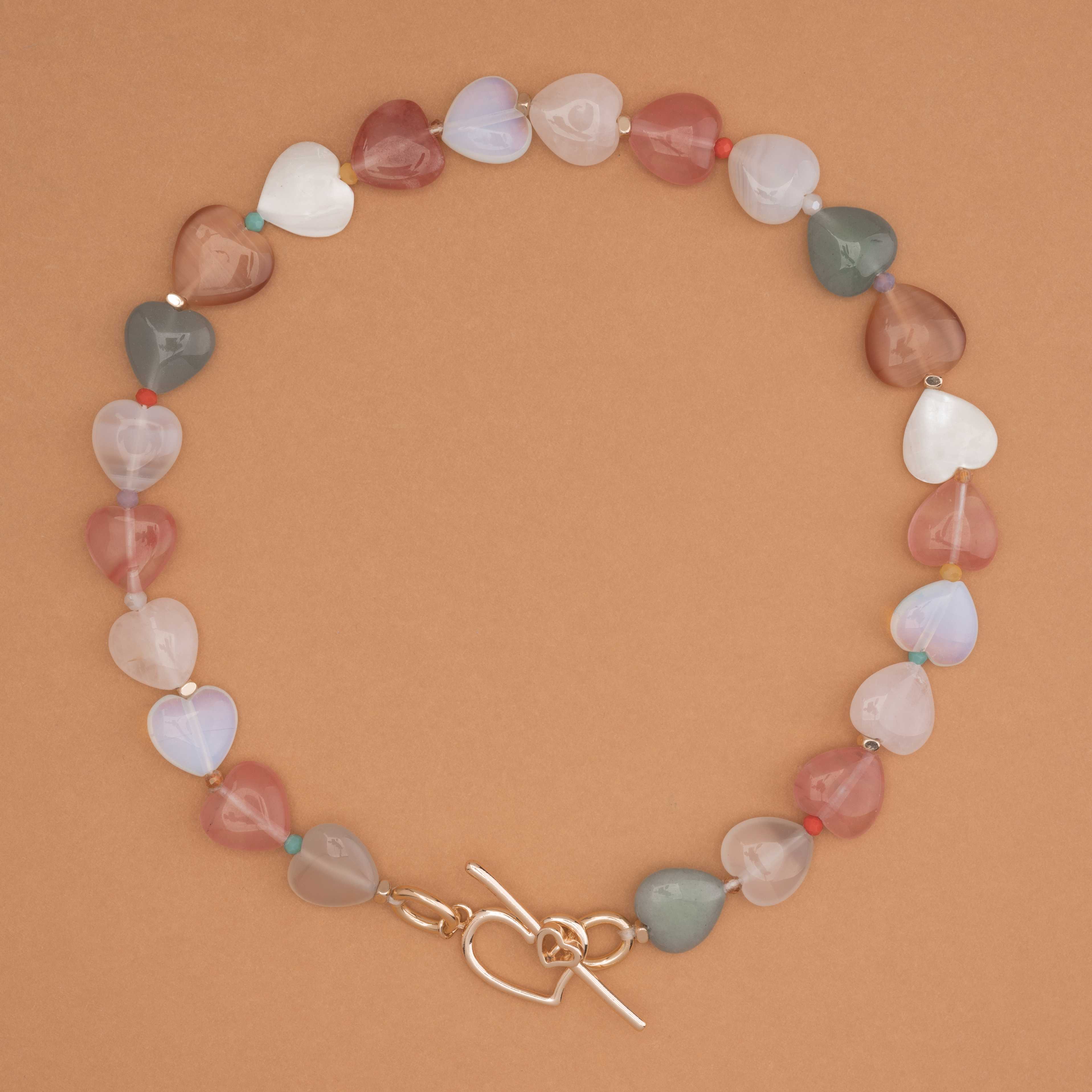 MULTI HEART GEM NECKLACE