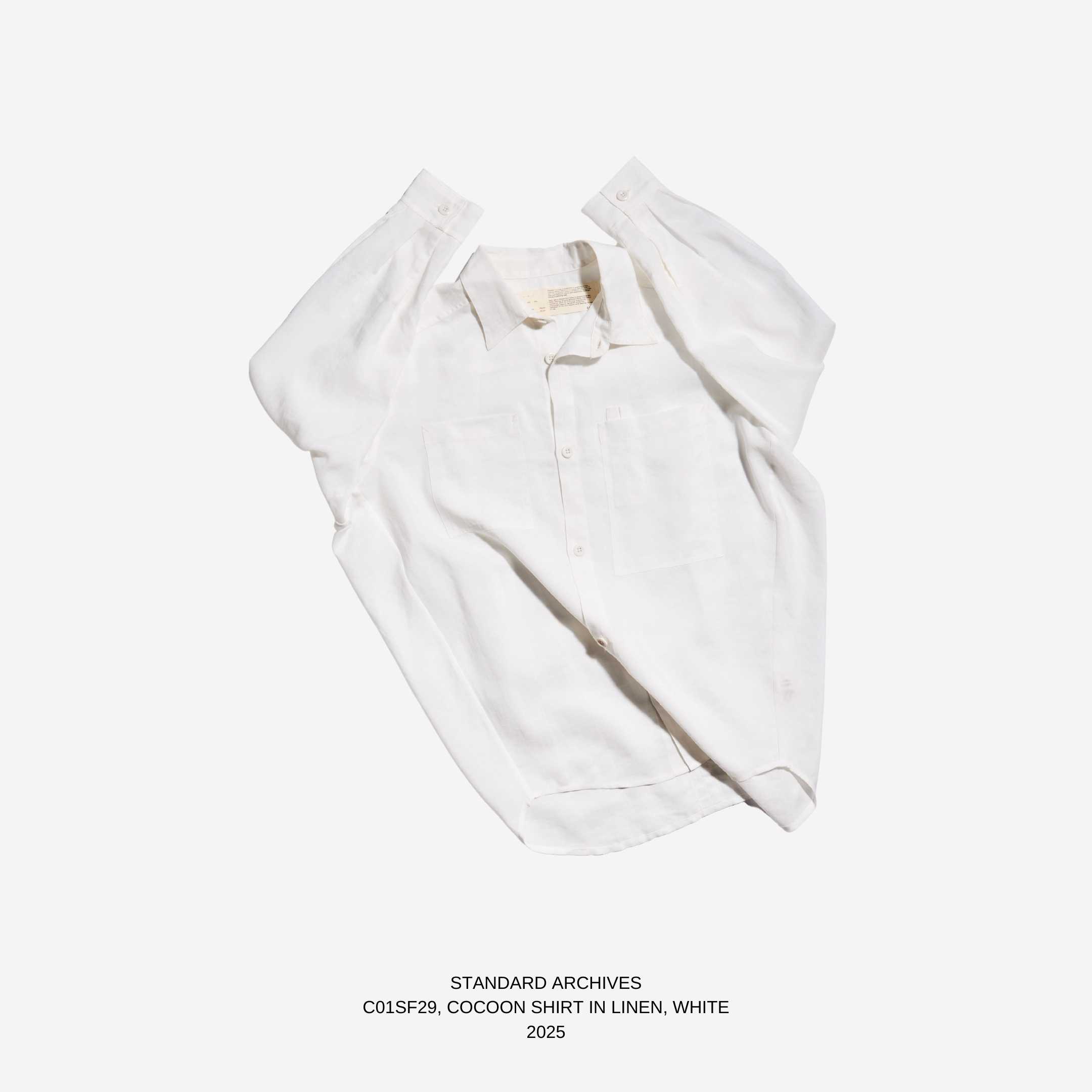 C01SF29,COCOON SHIRT IN LINEN,WHITE