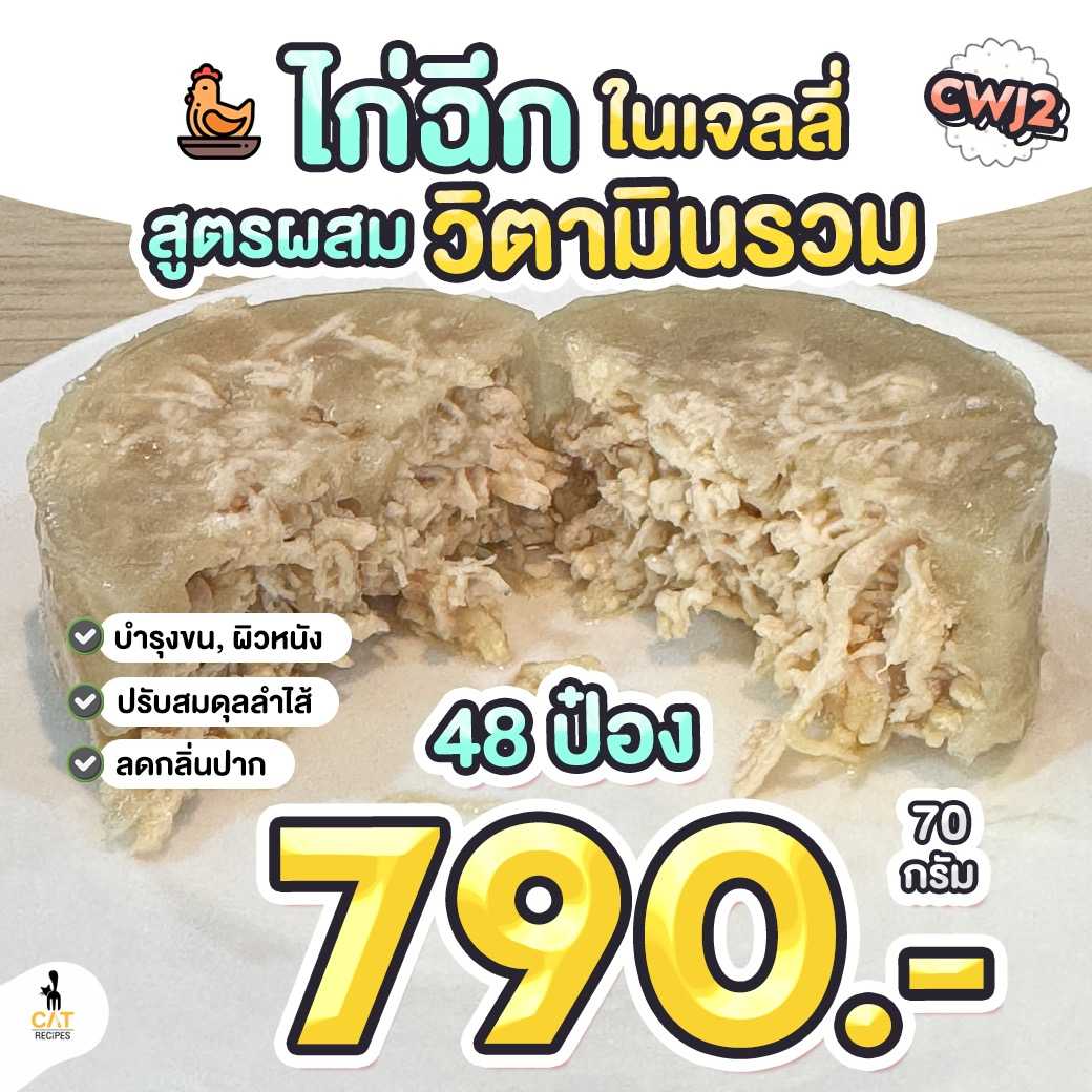 - CWJ2-70 ไก่ฉ๊กในเจลลี่ สูตรผสมวิตามินรวม