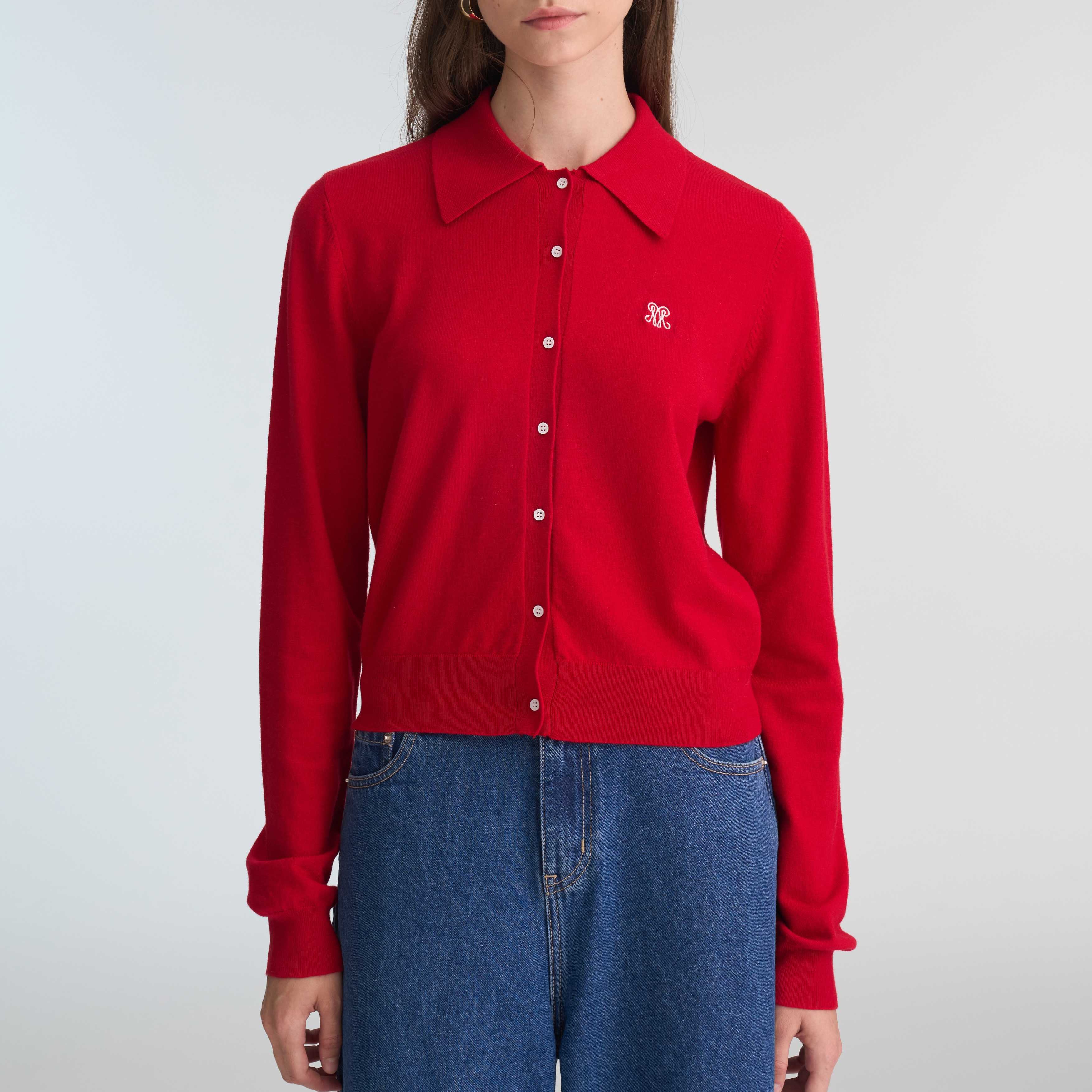 Mainecoon - KNIT POLO-COLLAR CARDIGAN