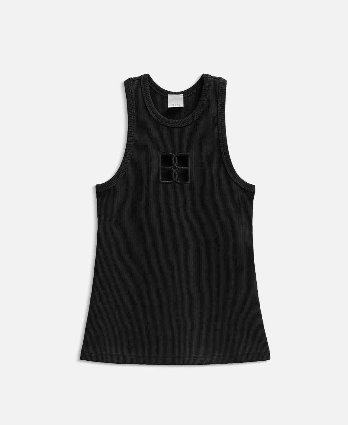 BEVZA BB MONOGRAM TANK TOP - BLACK