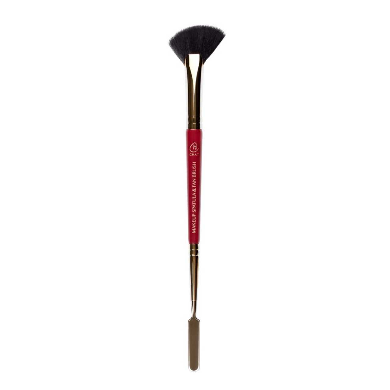 ฉัตรไม้พายสแตนเลสและแปรงพัดทรงเอียง ► Official Account CHAT Makeup Spatula & Fan Brush