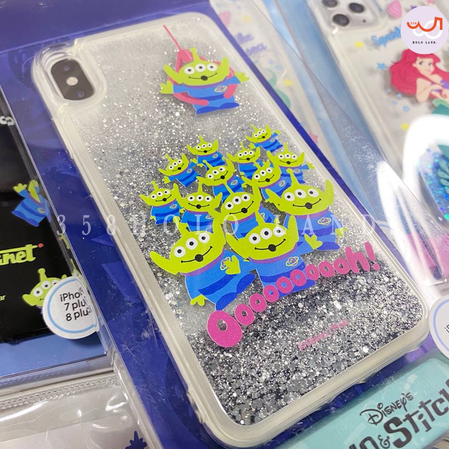 ❗️พร้อมส่ง❗️iPhone XS Max Case - Disney x Pixar - Little green man -ตู้น้ำกลิตเตอร์สีเงิน