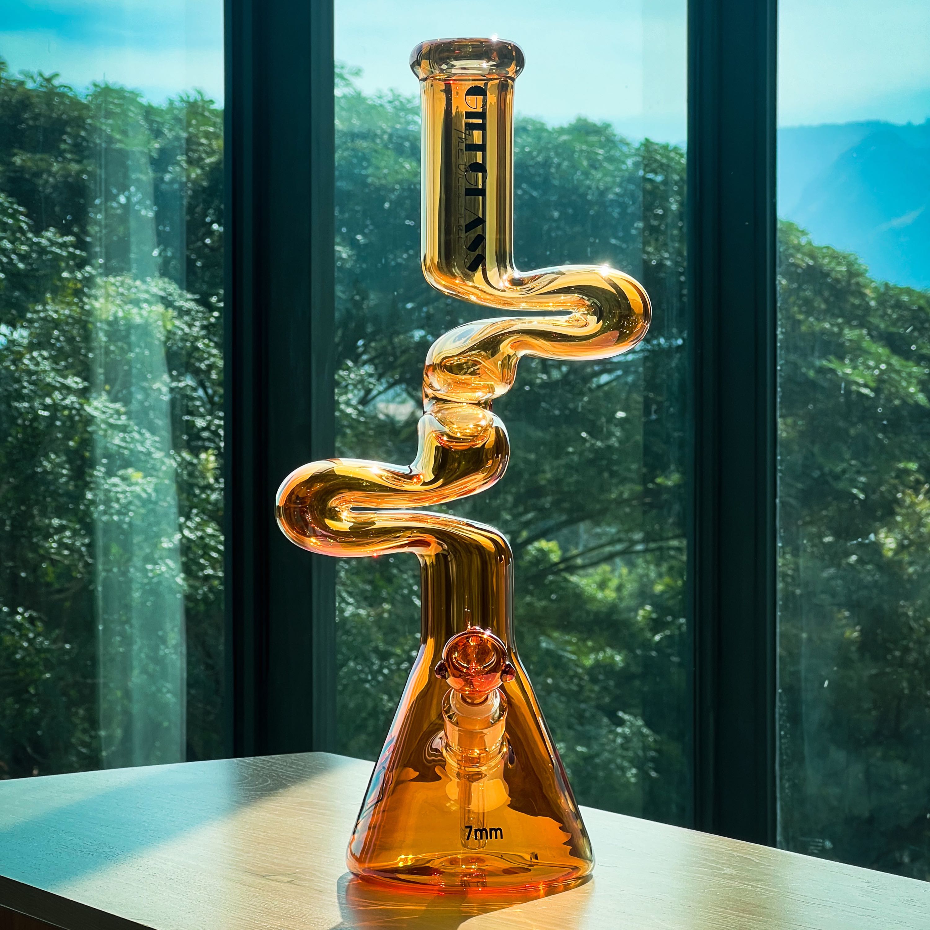 Gili Huge 3 Kinks Zong Beaker Glass Bong l 47 cm