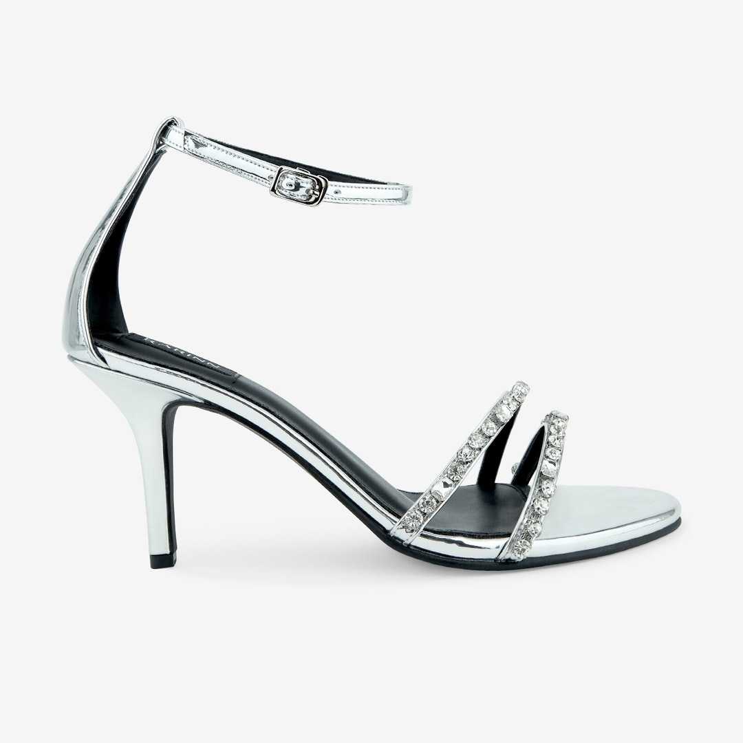 CLEARANCE รองเท้าส้นสูง Sunflower diamante strap heels - Silver