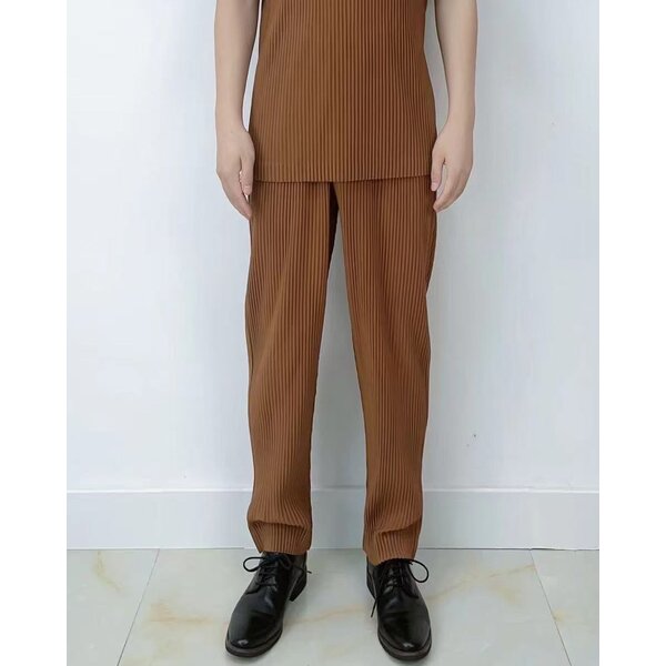 UNISEX ยาว 38 นิ้ว 2MUAY รุ่น GM0755 กางเกงอัดพลีท THICK STRAIGHT FIT PLEATED PANTS 6 สี FREE SIZE