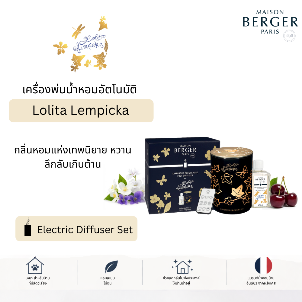 Electric diffuser Lolita Lempicka Noir เครื่องกระจายความหอมอัตโนมัติมากับกลิ่น โลลิต้า เลมพิคก้า