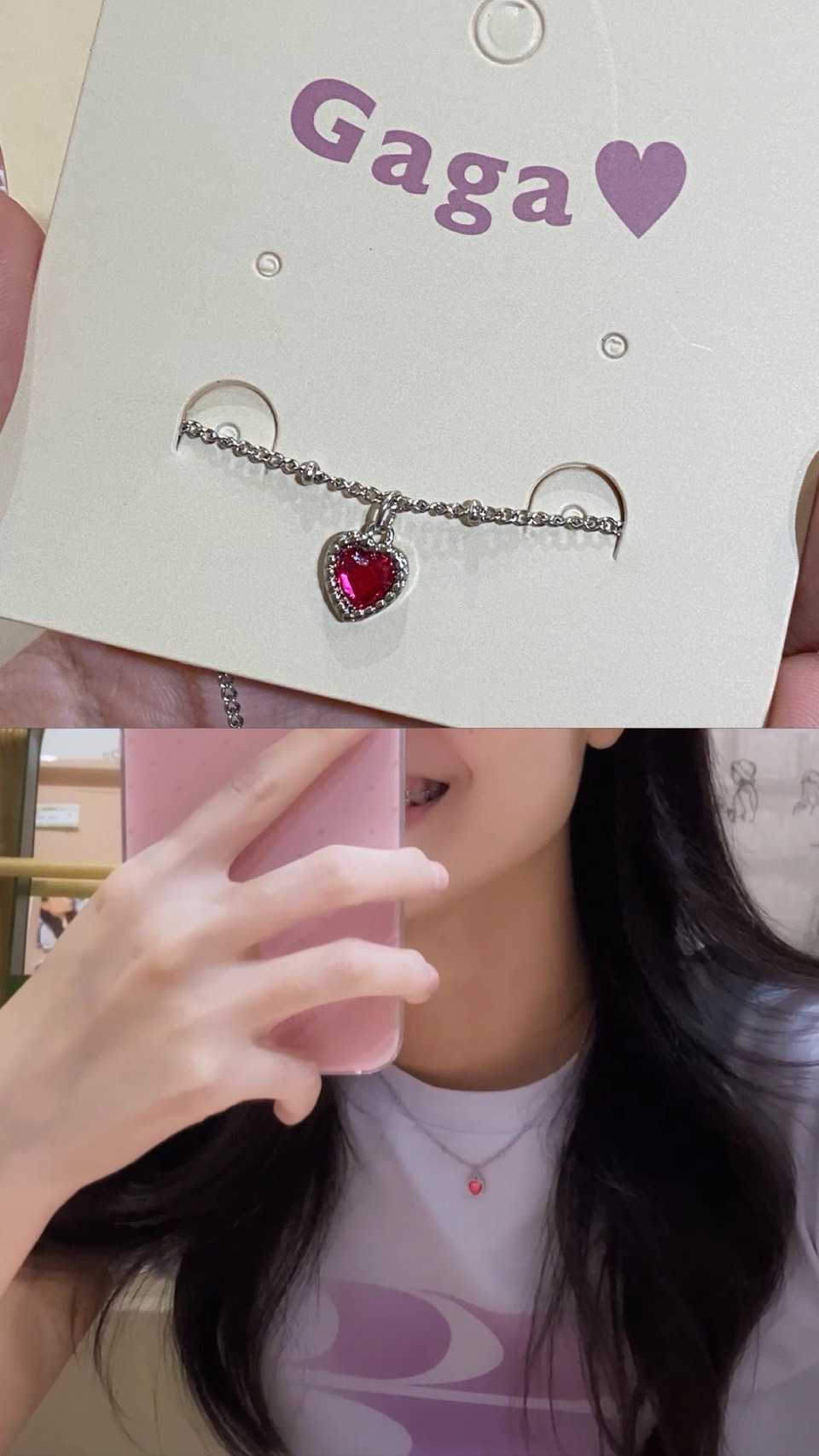 H44 (สร้อยคอ)(หัวใจ) เงินแท้ แพ้ง่ายใส่ได้ ร้านกากาGAGASTORETH