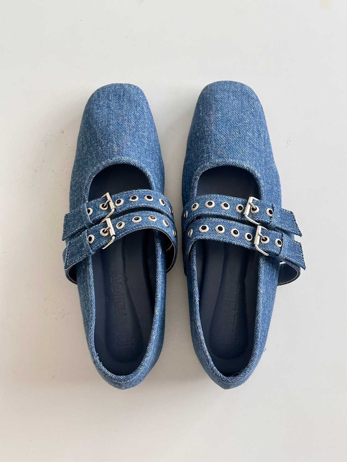 Ballerina Belt Flats Dark Denim