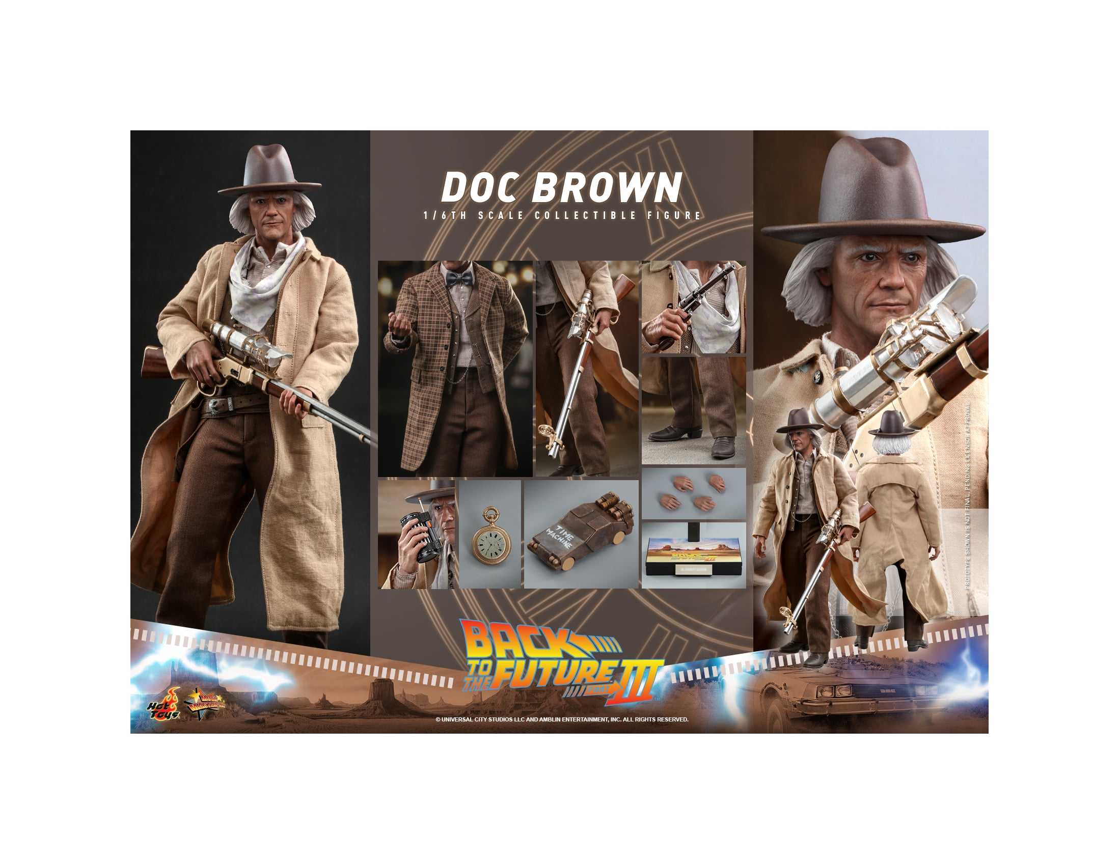 Hot Toys MMS617 1/6 Back to the Future Part III - Doc Brown (ku)