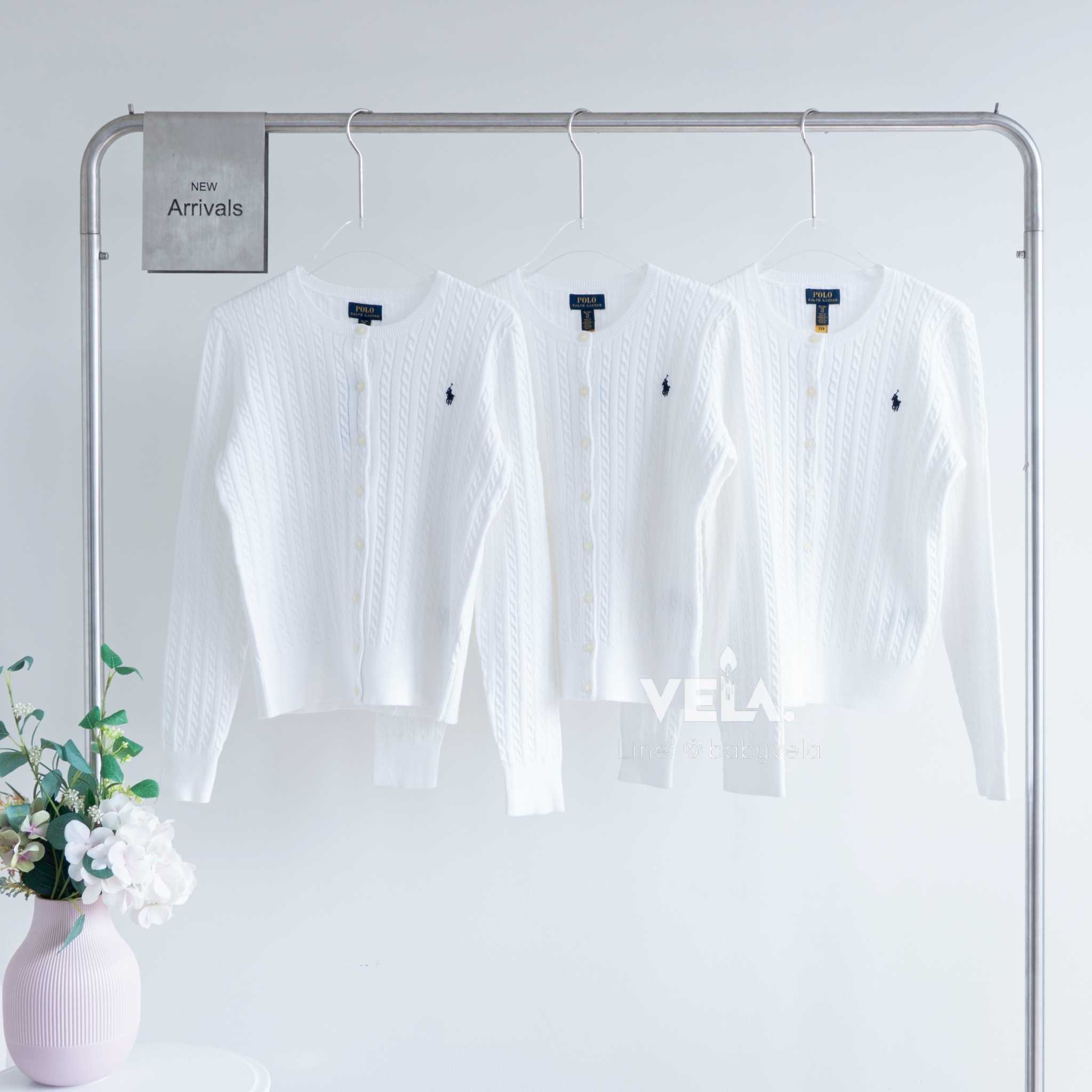Mini-Cable Cotton Cardigan (Bright White)