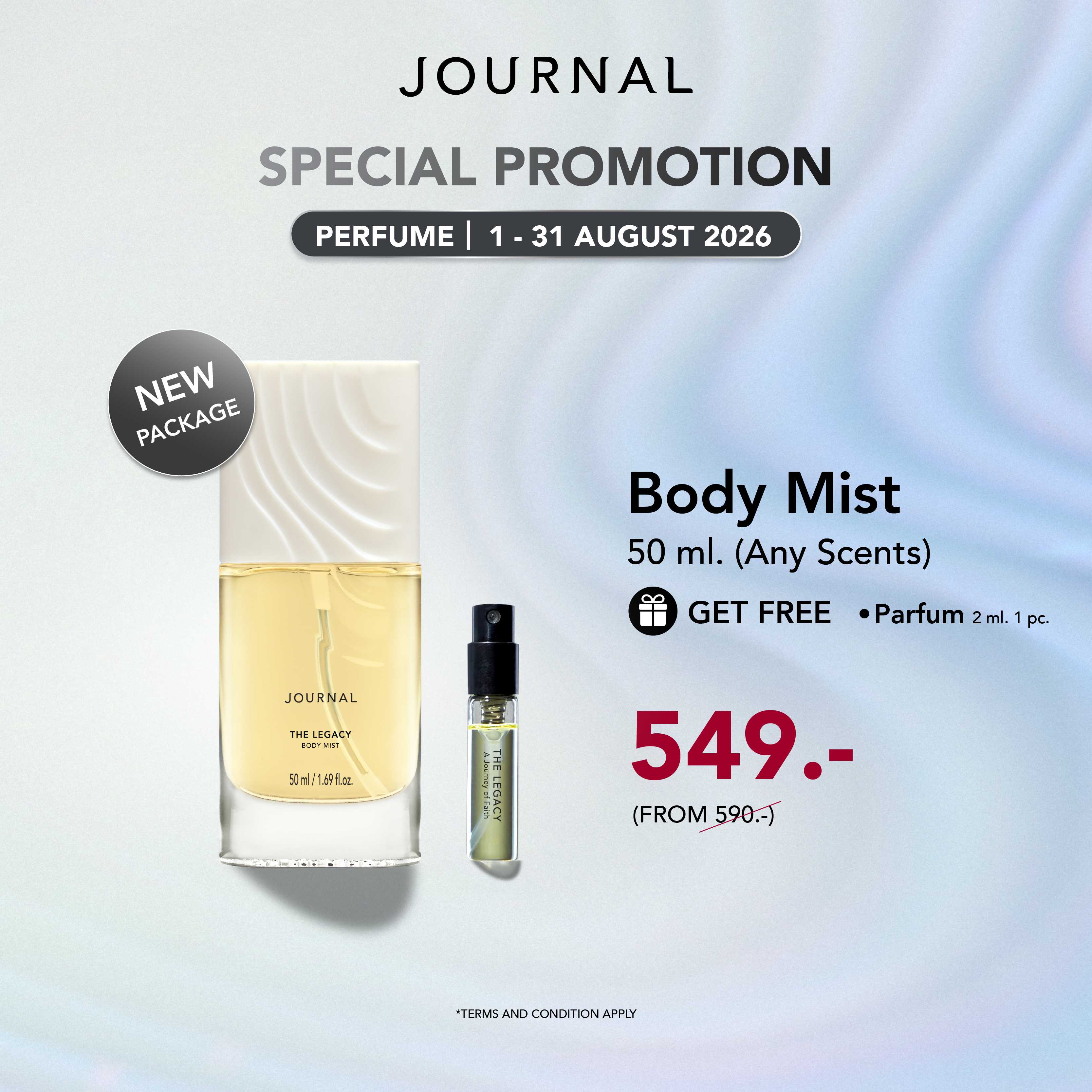 Aug Special ✨Body Mist 50 ml. ลดเหลือ 549.- (จากปกติ 590.-) เลือกกลิ่นได้ + ของแถม 3 รายการ