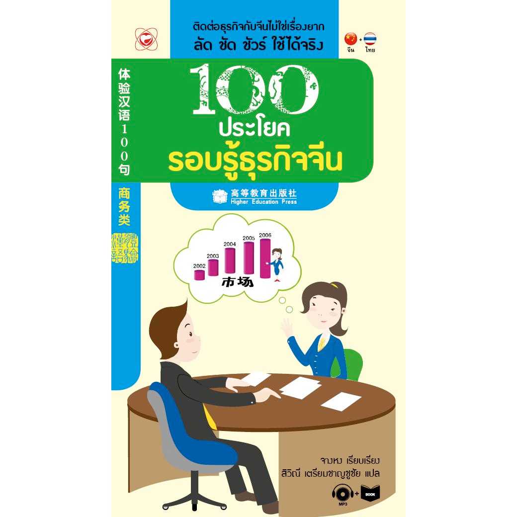 หนังสือ 100 ประโยครอบรู้ธุรกิจจีน + CD MP3  (มือ1 ขายตามสภาพหนังสือ)