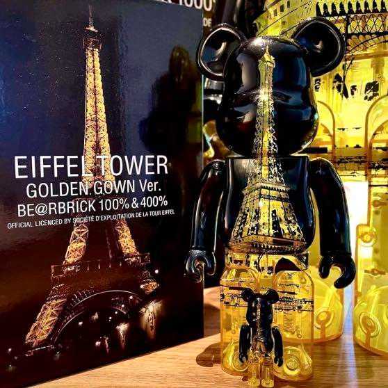 Be@rbrick Eiffel tower Golden Gown 100%+400%