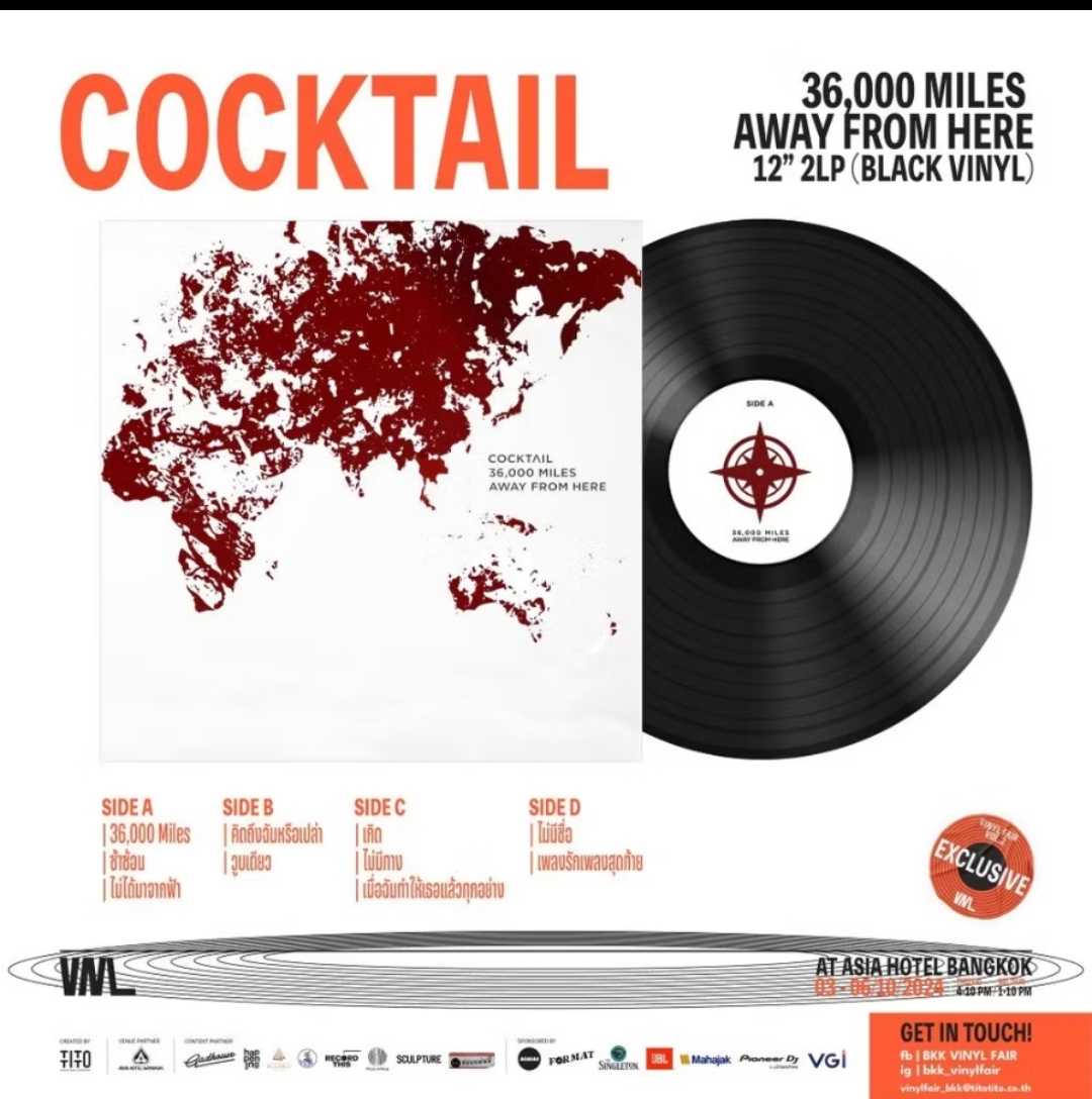 ■มือ1 vinyl cocktail 36,000 Miles away from here อัลบั้มเต็มชุดที่ 2 และ vinyl IN THE MEMORY OF