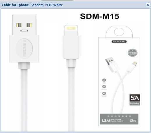 SENDEM สายชาร์จและสายส่งข้อมูล Lightning รุ่น M15 สำหรับ i-phone