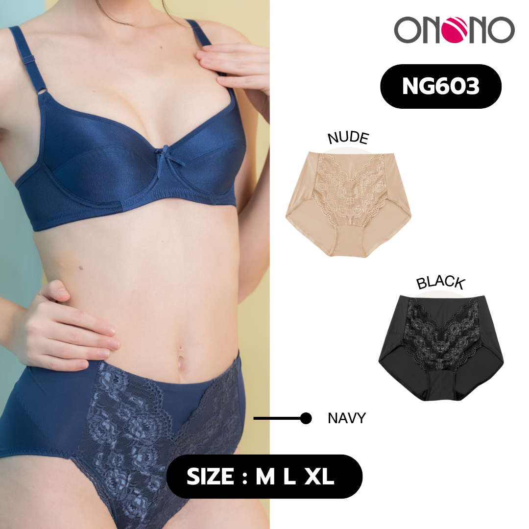 ONONO กางเกงชั้นในเอวสูง แต่งลูกไม้ รุ่น NG603