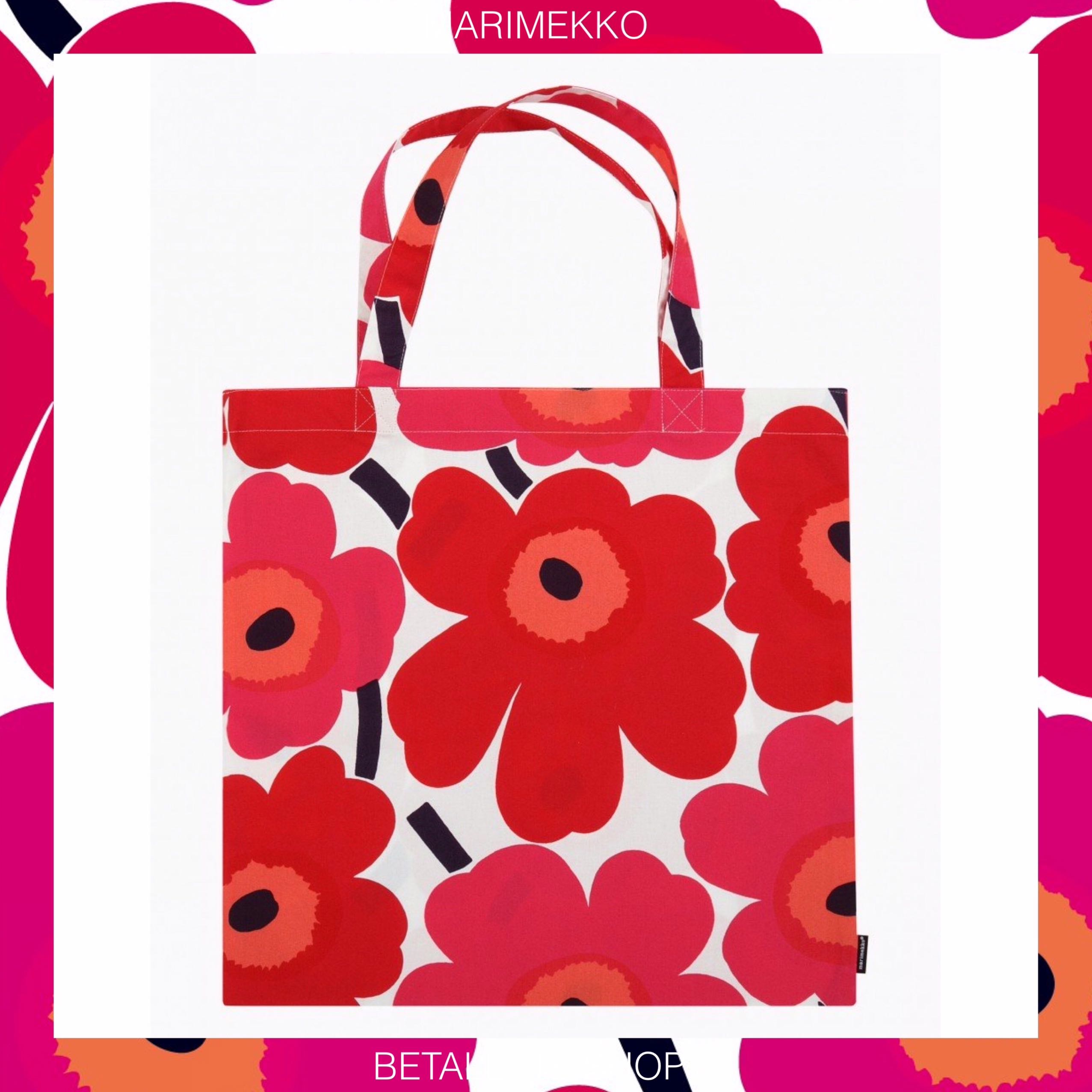 พร้อมส่ง !! 🌸 Marimekko Unikko Tote Bag ดอกแดงพื้นขาว รุ่น classic 🌸