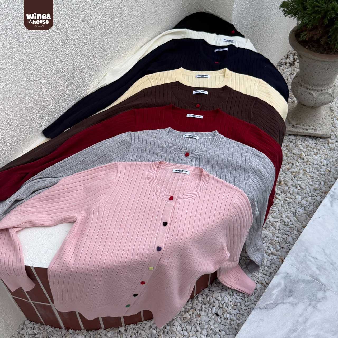 WC Cheri Cardigan Heart Button  คาดิแกนแขนยาวกระดุมหัวใจ WC0022